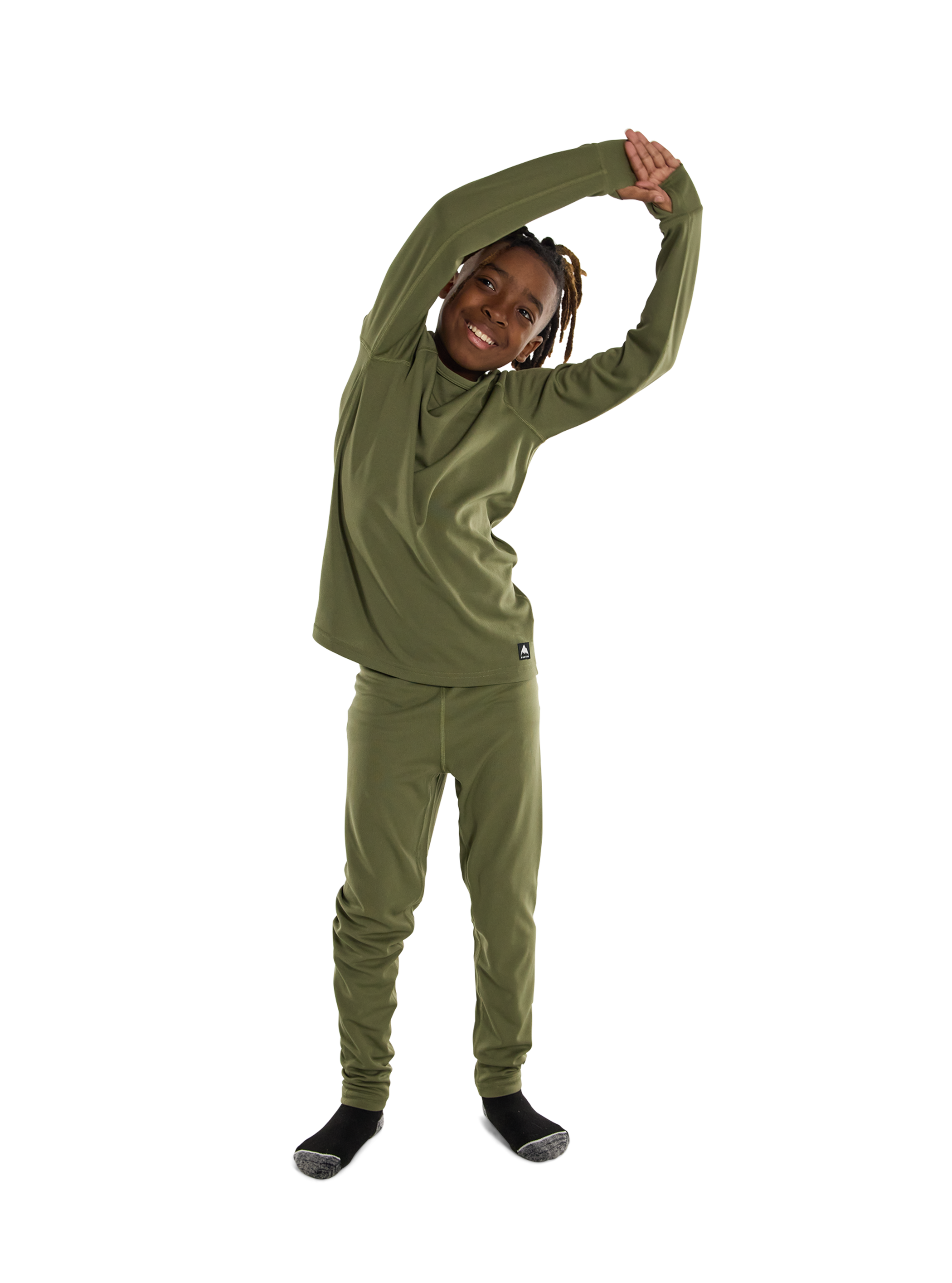 Product image of Kids' Burton Lightweight Base Layer Set[Variant:Forest Moss]