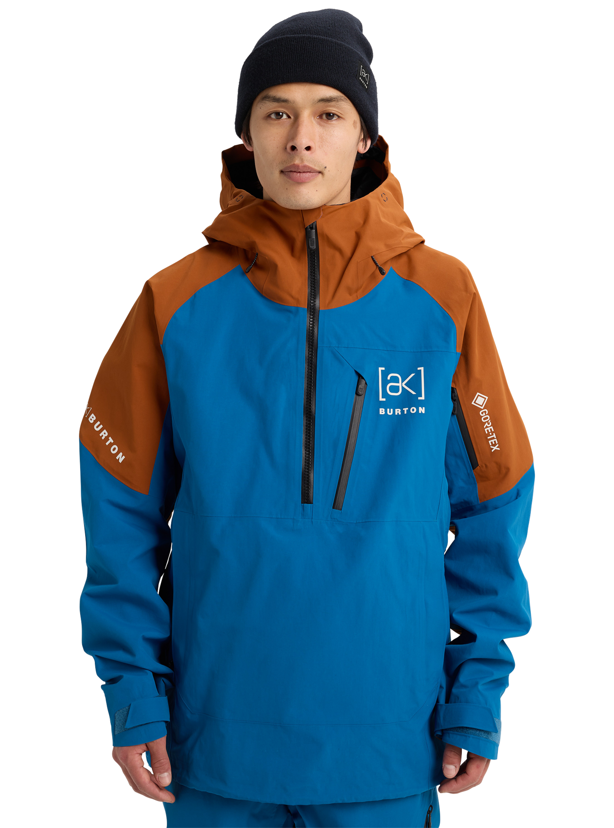 Product image of Men's Burton [ak] Velocity GORE‑TEX 2L Anorak Jacket[Variant:Blue Teal / Chestnut Brown]