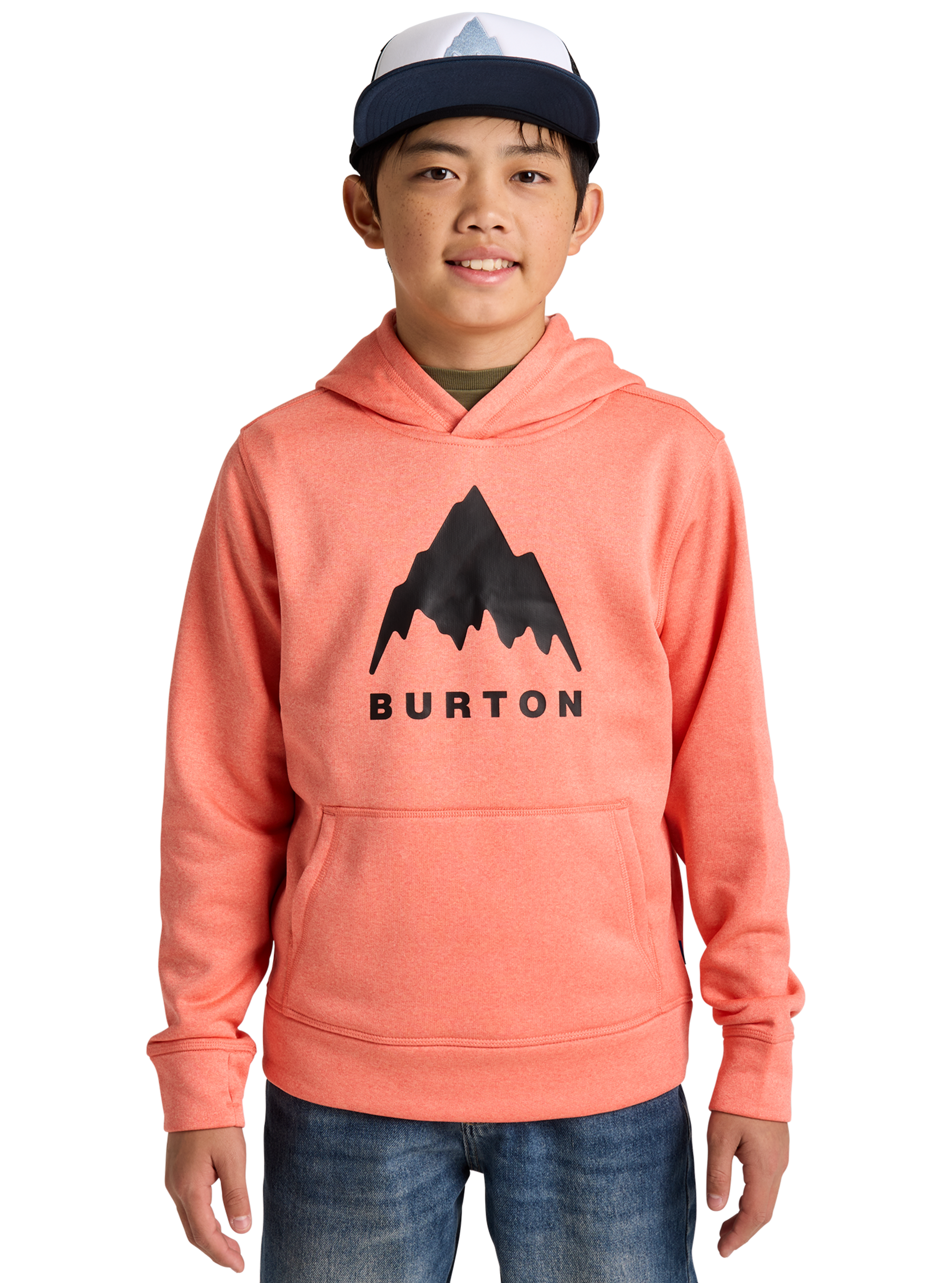 Product image of Kids' Burton Oak Pullover Hoodie[Variant:Peach Echo Heather]