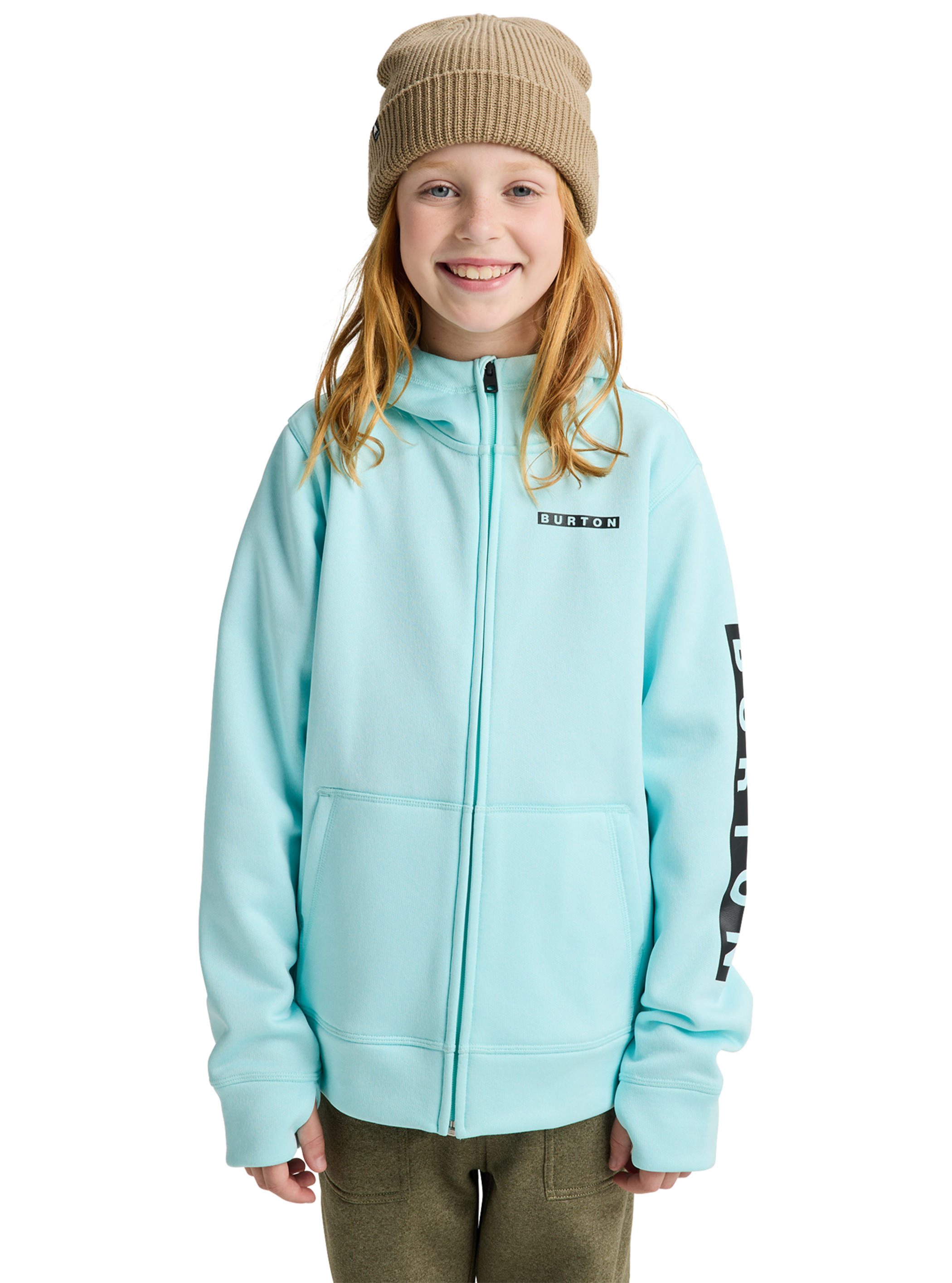 Product image of Kids' Burton Oak Full-Zip Hoodie[Variant:Light Teal Heather]