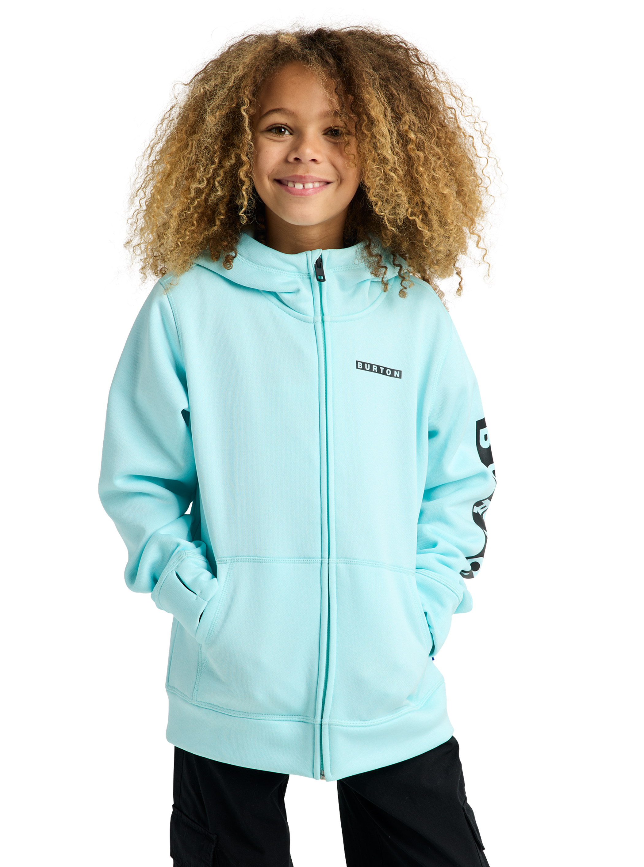 Product image of Kids' Burton Oak Full-Zip Hoodie[Variant:Light Teal Heather]