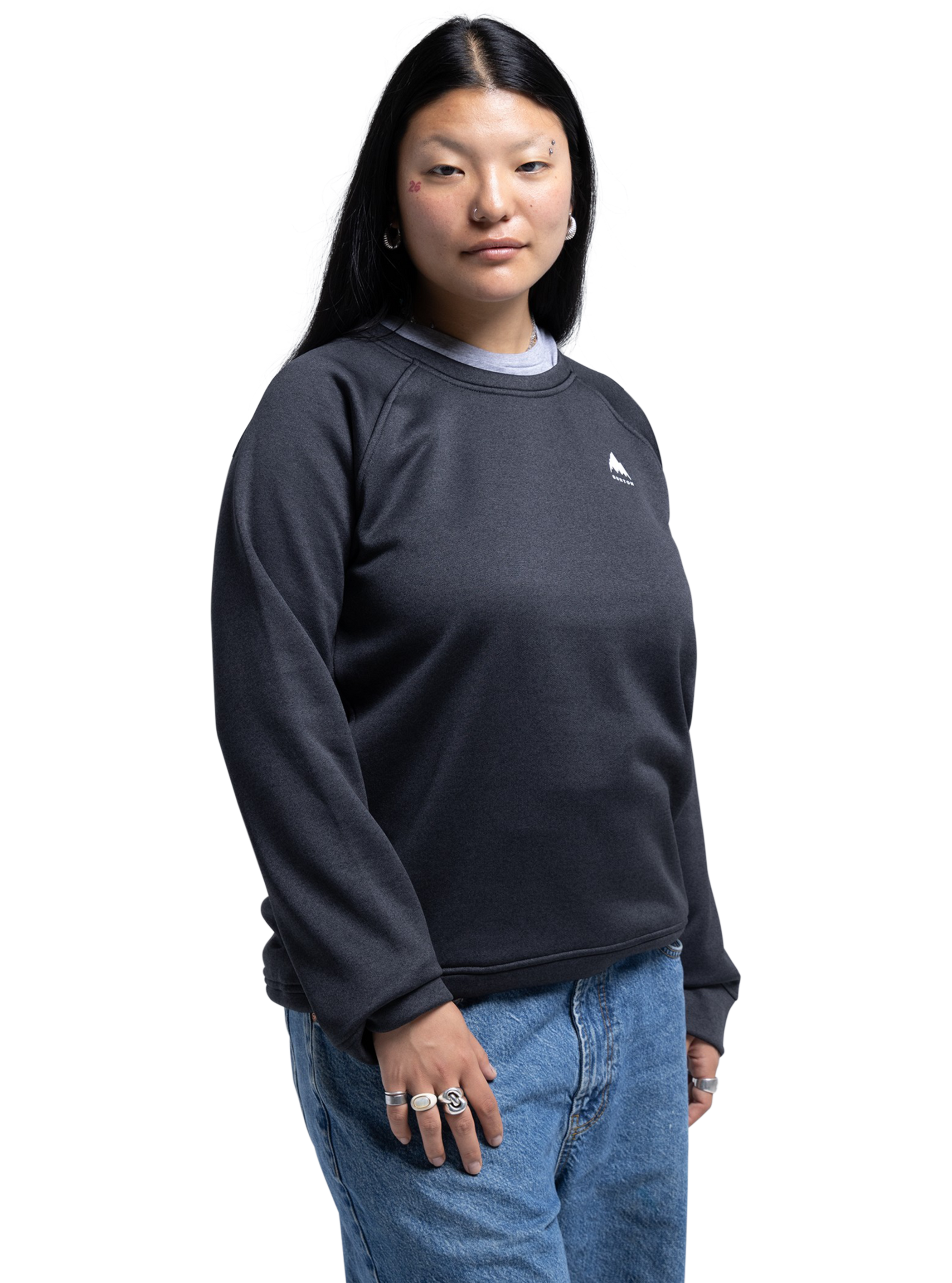 Product image of Women's Burton Oak Crewneck Fleece[Variant:True Black Heather]