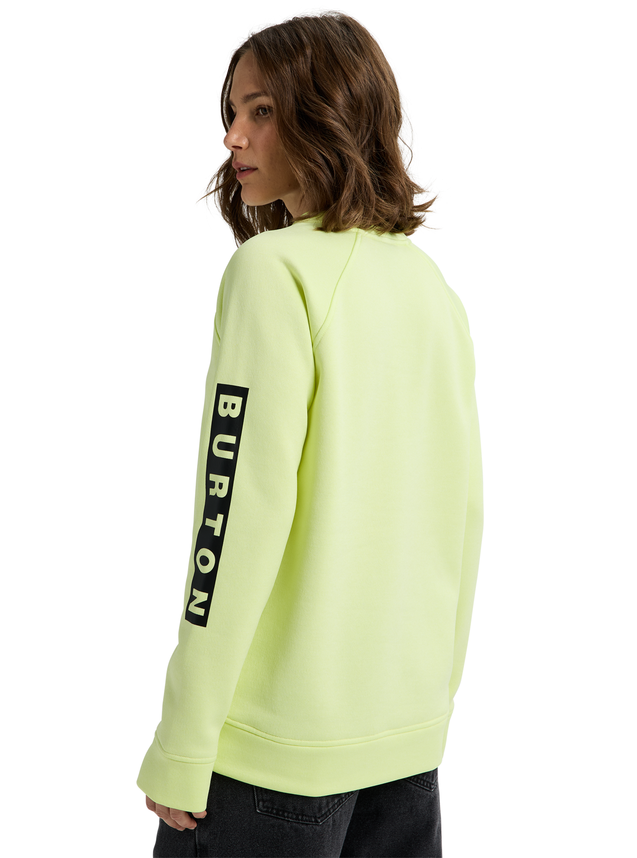 Product image of Women's Burton Oak Crewneck Fleece[Variant:Glow Yellow Green Heather]