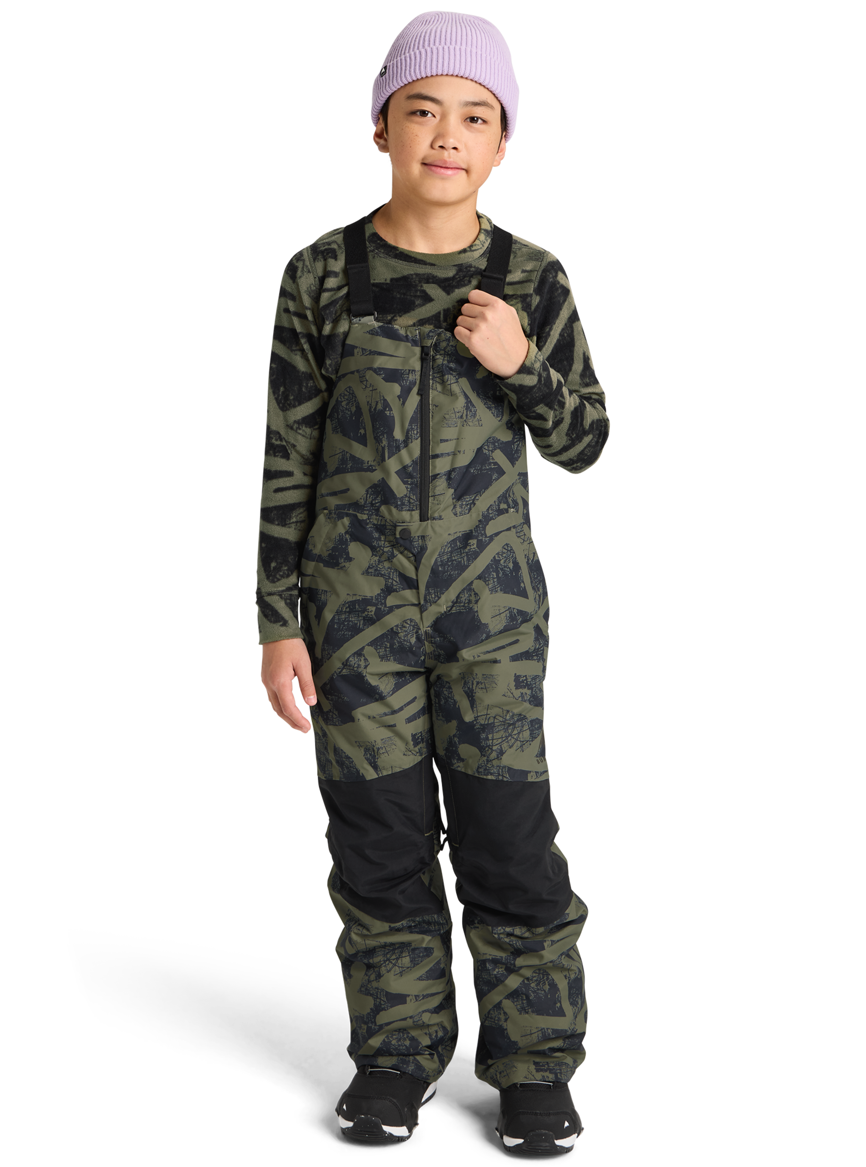 BURTON スノーボード ビブパンツ kids サイズL（150） イエロー キッズ