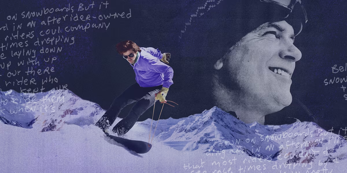 Jake Burton Carpenter performing an aerial trick against a dark sky – Dear Jake