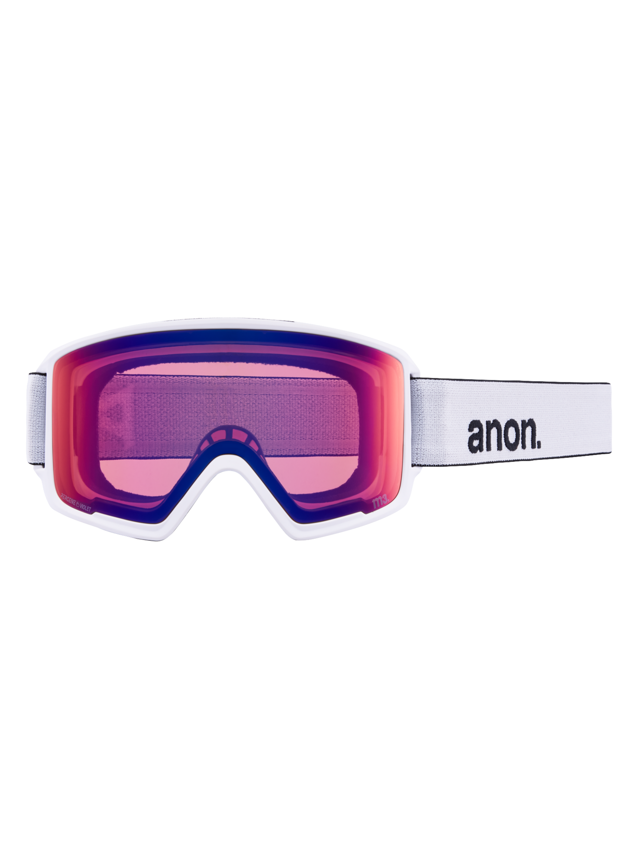 Product image of Anon M3 Goggles + Bonus Lens + MFI® Face Mask[Variant:Frame: White, Lens: Perceive Sunny Onyx (6% / S4), Spare Lens: Perceive Variable Violet (34% / S2)]