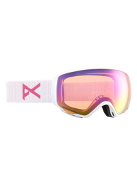 Product image of Anon WM1 Goggles + Bonus Lens + MFI® Face Mask[Variant:Frame: White, Lens: Perceive Cloudy Pink (53% / S1), Spare Lens: Perceive Variable Blue (21% / S2)]