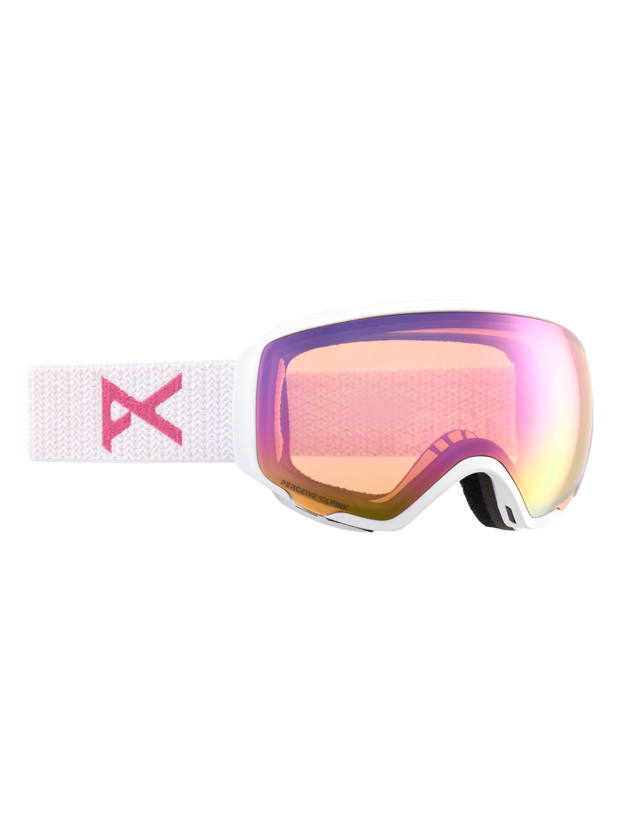Product image of Anon WM1 Goggles + Bonus Lens + MFI® Face Mask[Variant:Frame: White, Lens: Perceive Cloudy Pink (53% / S1), Spare Lens: Perceive Variable Blue (21% / S2)]