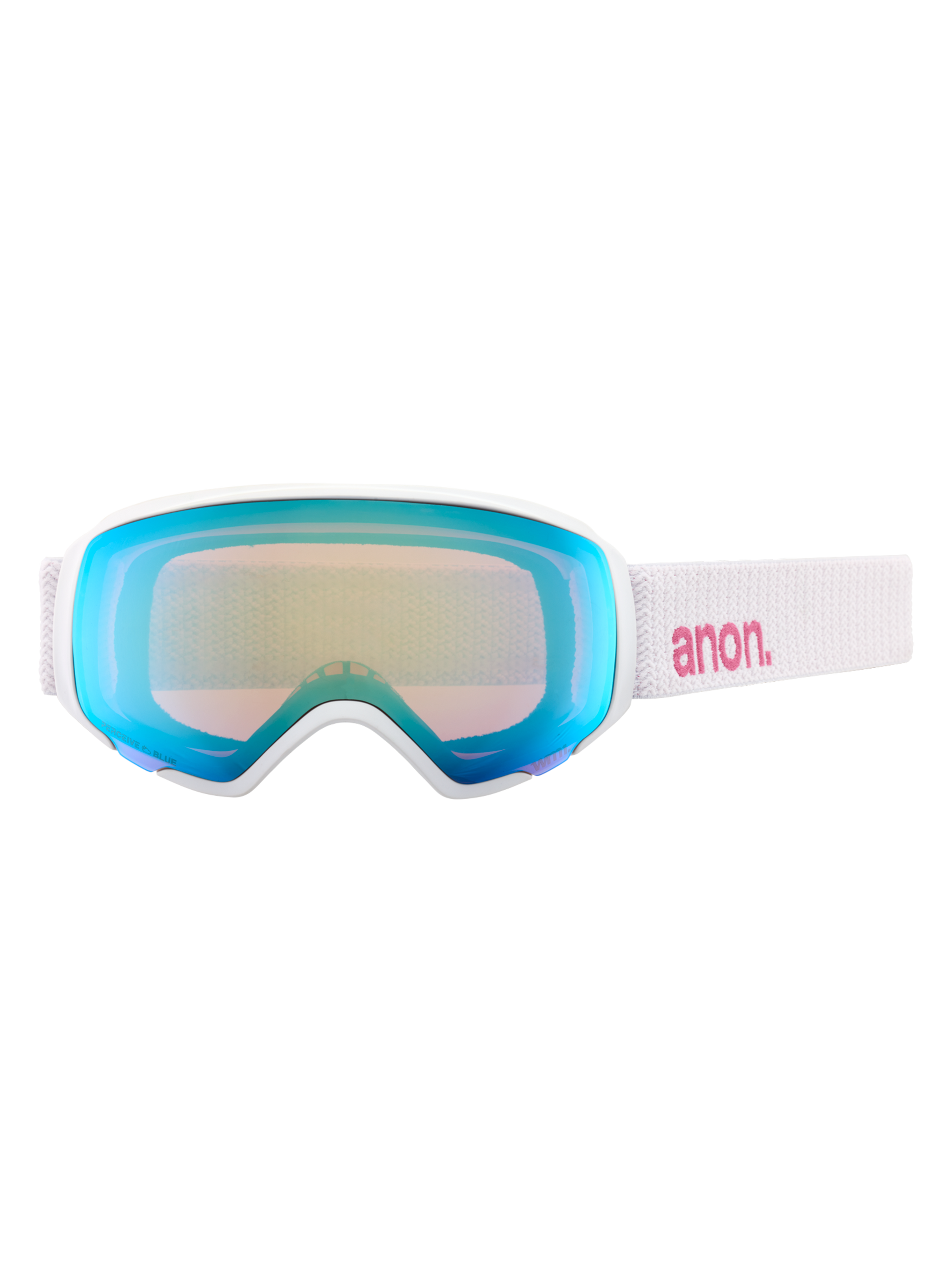 Product image of Anon WM1 Goggles + Bonus Lens + MFI® Face Mask[Variant:Frame: White, Lens: Perceive Cloudy Pink (53% / S1), Spare Lens: Perceive Variable Blue (21% / S2)]