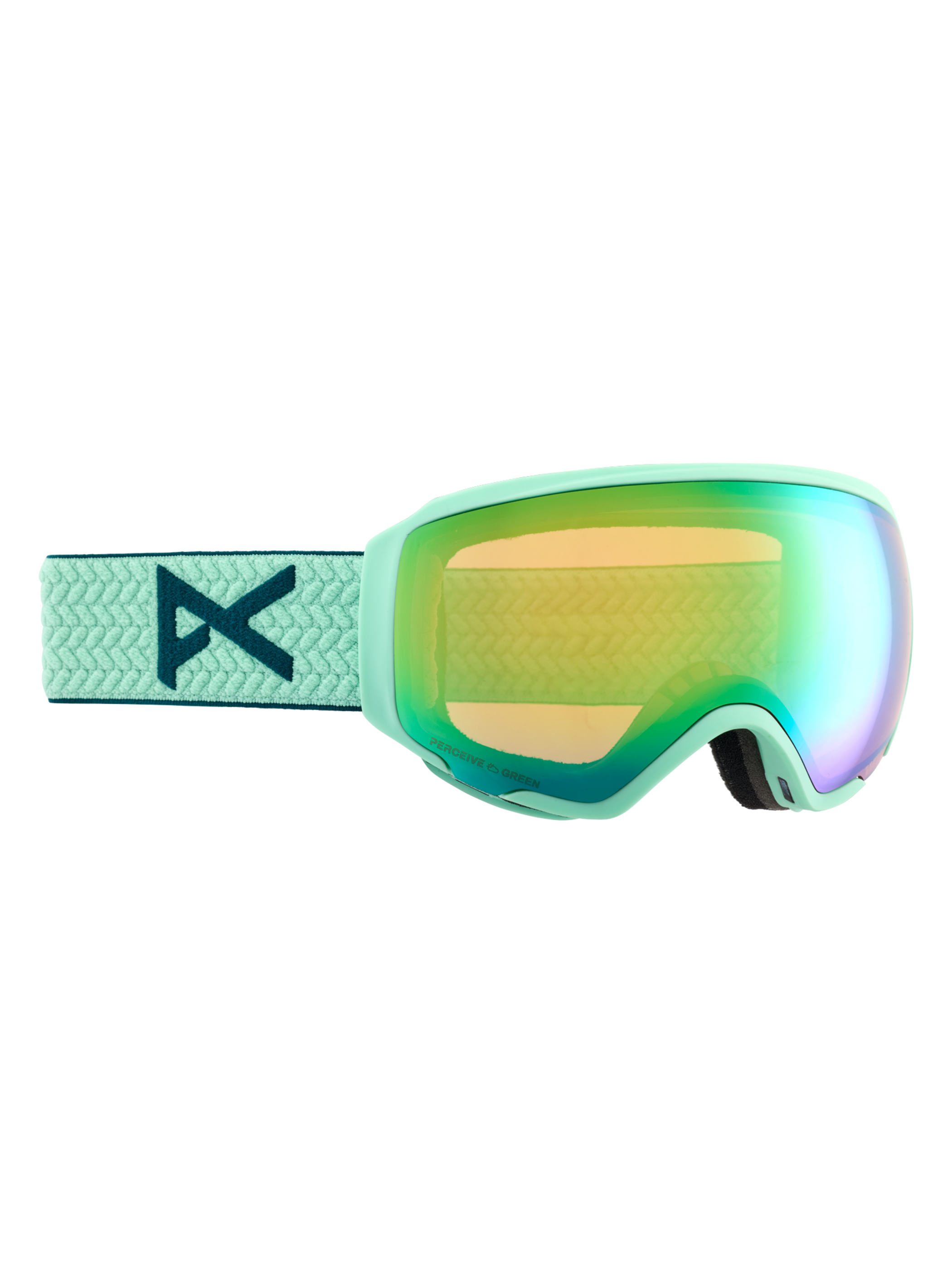 Product image of Anon WM1 Goggles + Bonus Lens + MFI® Face Mask[Variant:Frame: Powder Mint, Lens: Perceive Variable Green (22% / S2), Spare Lens: Perceive Cloudy Pink (53% / S1)]