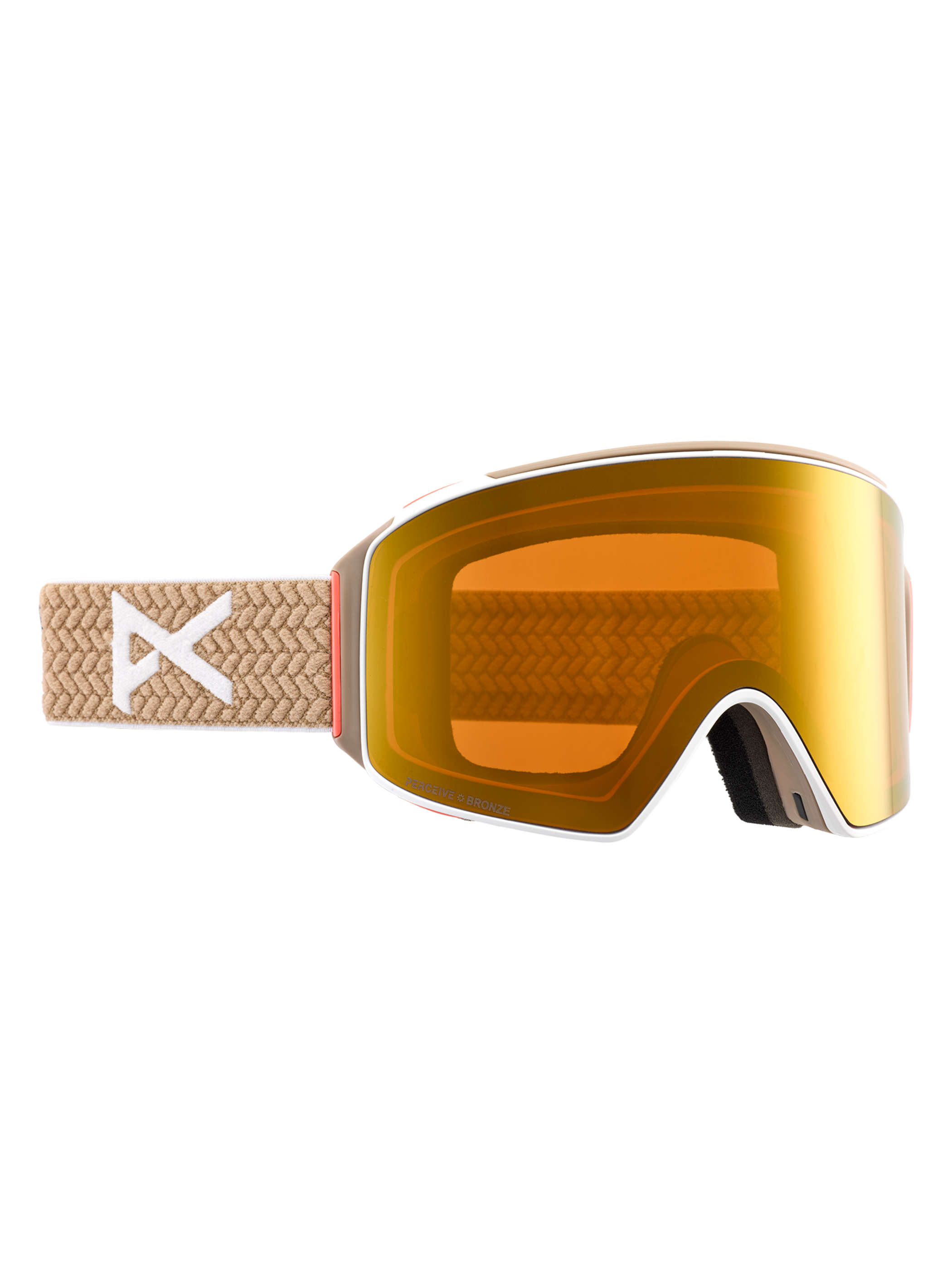 Product image of Anon M4 Low Bridge Fit Goggles (Cylindrical) + Bonus Lens + MFI® Face Mask[Variant:Frame: Summit Taupe, Lens: Perceive Sunny Bronze (17% / S3), Spare Lens: Perceive Cloudy Burst (59% / S1)]