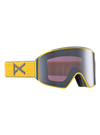 Product image of Anon M4 Low Bridge Fit Goggles (Cylindrical) + Bonus Lens + MFI® Face Mask[Variant:Frame: Golden, Lens: Perceive Sunny Onyx (6% / S4), Spare Lens: Perceive Variable Violet (34% / S2)]