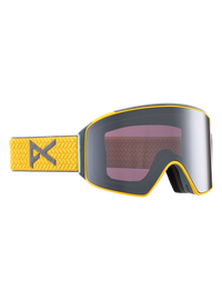 Product image of Anon M4 Low Bridge Fit Goggles (Cylindrical) + Bonus Lens + MFI® Face Mask[Variant:Frame: Golden, Lens: Perceive Sunny Onyx (6% / S4), Spare Lens: Perceive Variable Violet (34% / S2)]