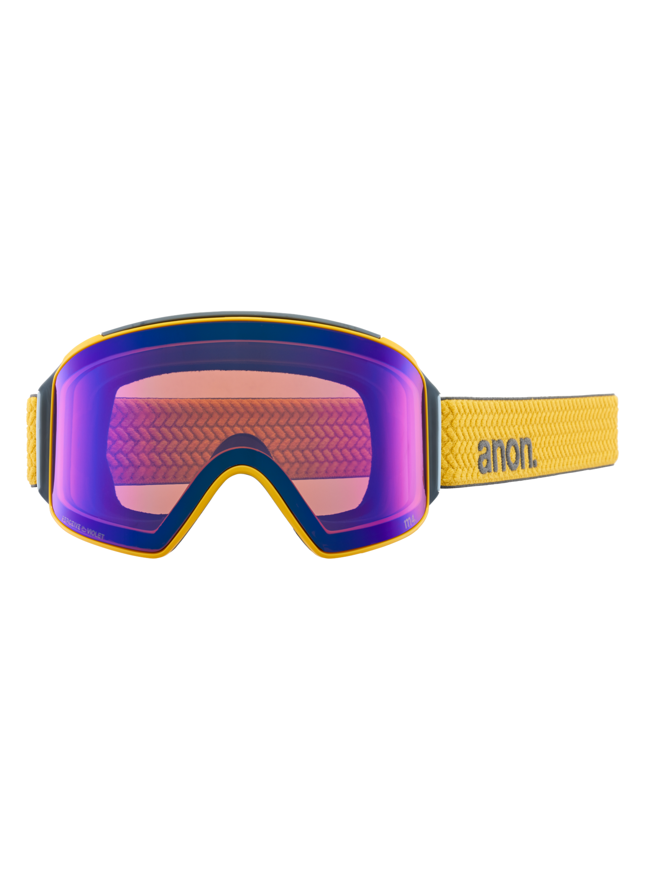 Product image of Anon M4 Low Bridge Fit Goggles (Cylindrical) + Bonus Lens + MFI® Face Mask[Variant:Frame: Golden, Lens: Perceive Sunny Onyx (6% / S4), Spare Lens: Perceive Variable Violet (34% / S2)]