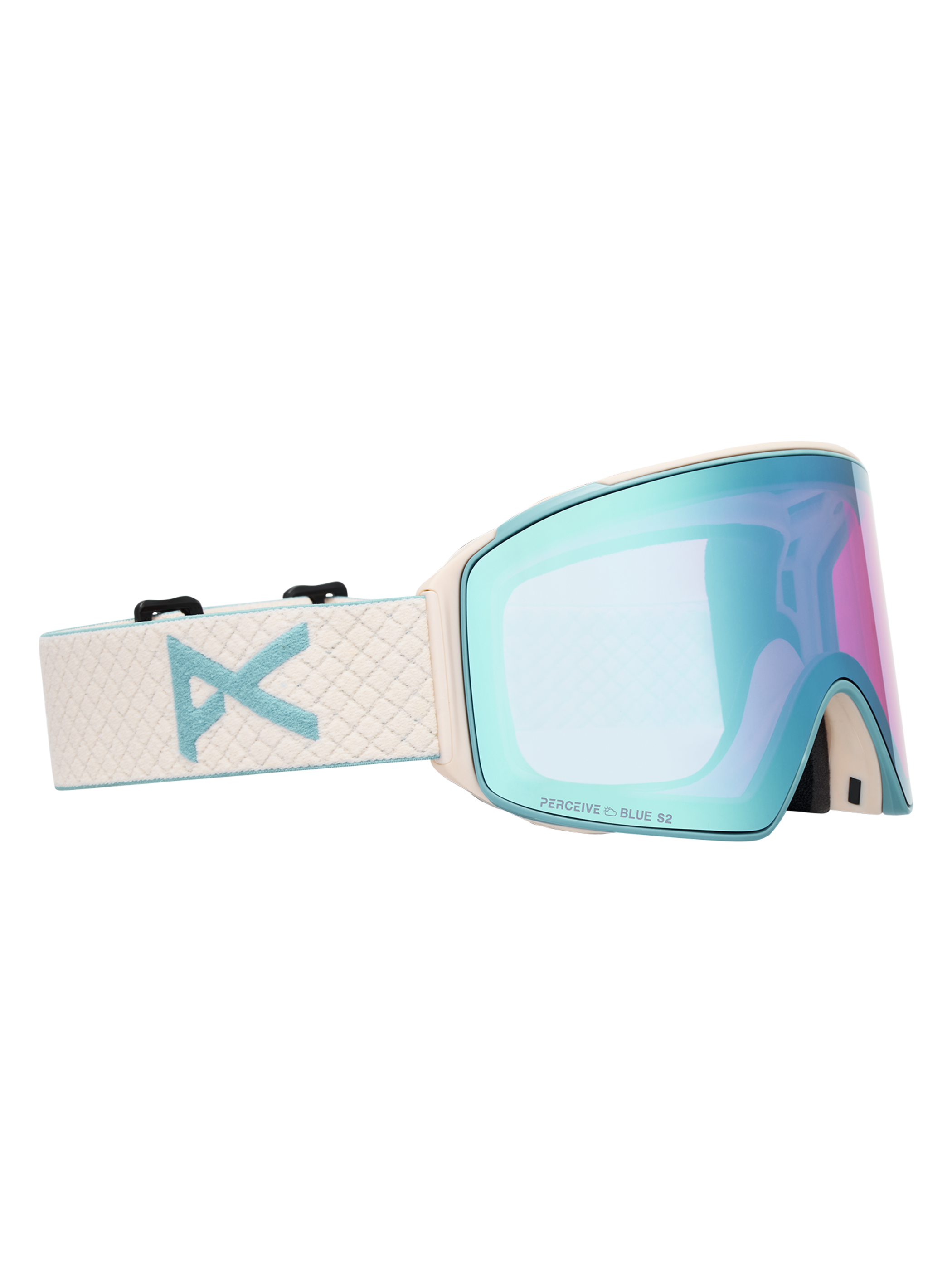 Product image of Anon M4 Goggles (Cylindrical) + Bonus Lens + MFI® Face Mask[Variant:Frame: Oat, Lens: Perceive Variable Blue (21% / S2), Spare Lens: Perceive Cloudy Pink (53% / S1)]