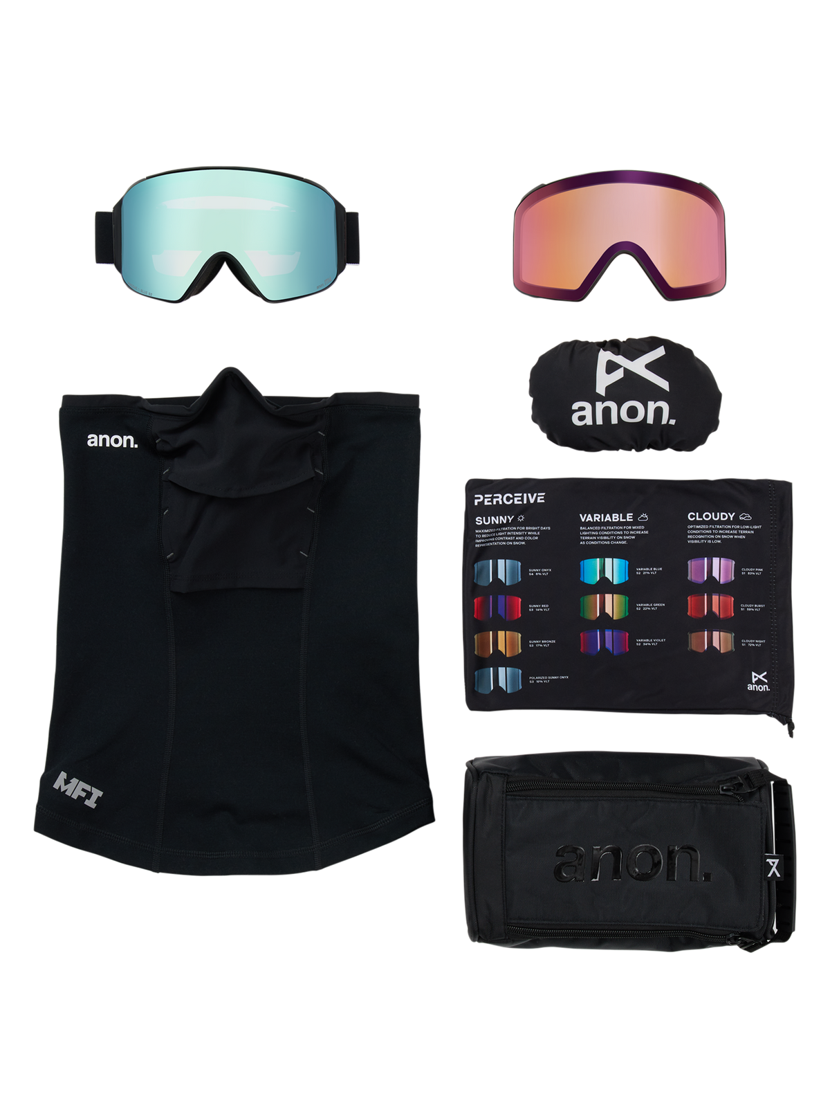 Anon M4 Goggles (Cylindrical) + Lens + MFI® Face Mask 2027 Anon M4 Goggles (Cylindrical) + Lens + MFI® Face Mask 2027