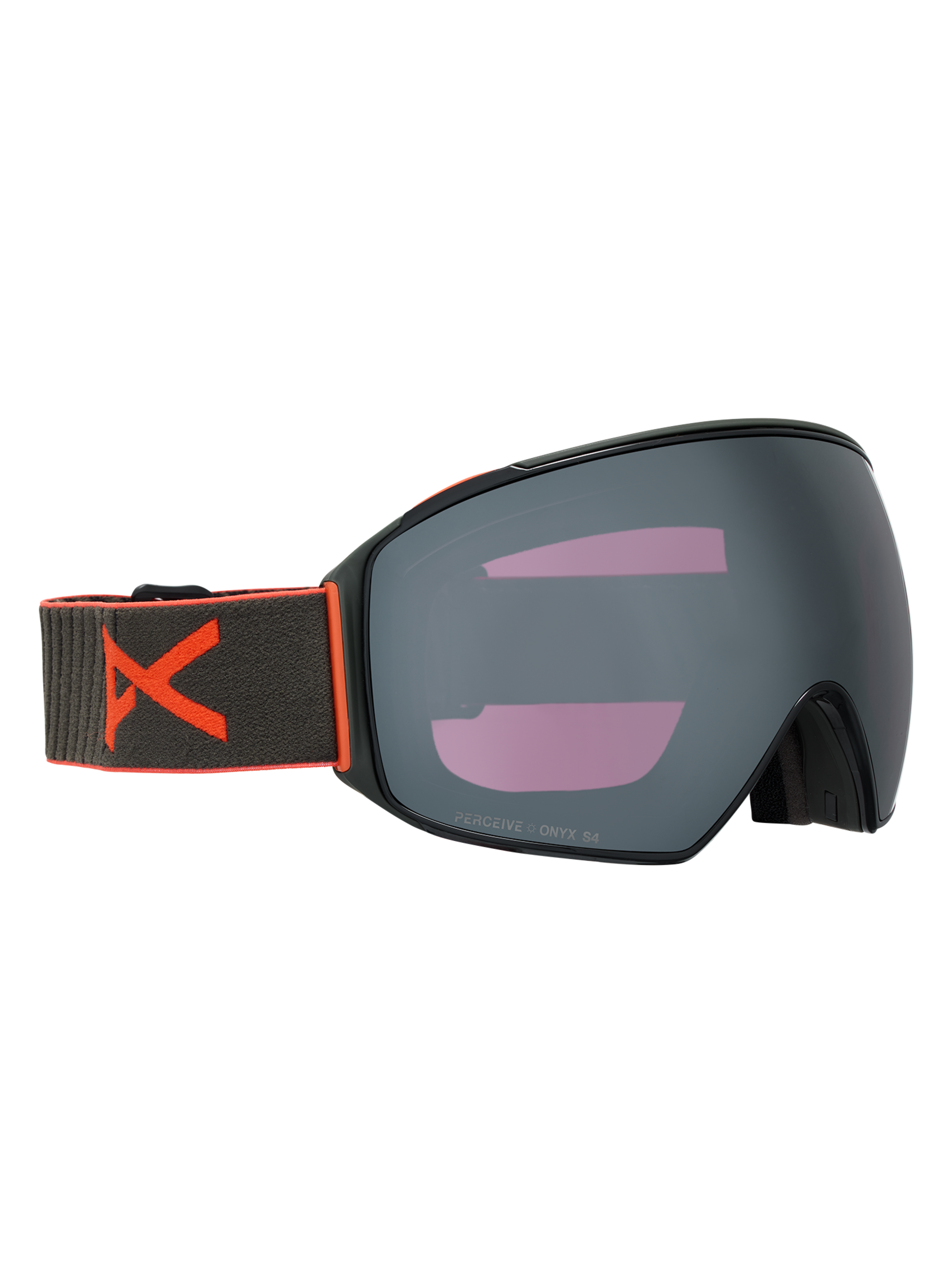 Product image of Anon M4 Goggles (Toric) + Bonus Perceive Lens + MFI® Face Mask[Variant:Frame: Fiesta Red, Lens: Perceive Sunny Onyx (6% / S4), Spare Lens: Perceive Variable Violet (34% / S2)]