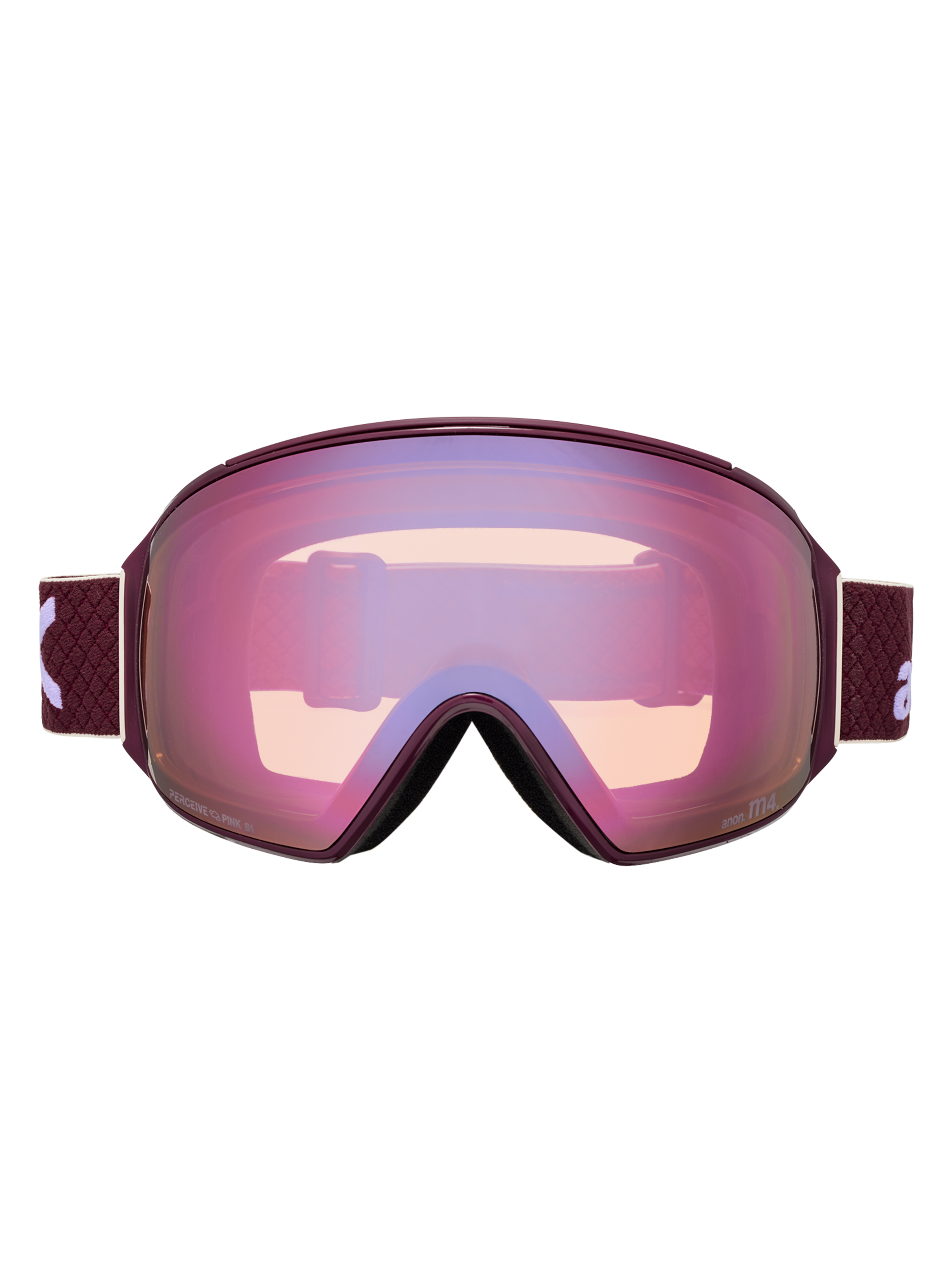 Product image of Anon M4 Goggles (Toric) + Bonus Perceive Lens + MFI® Face Mask[Variant:Frame: Deep Cherry, Lens: Perceive Cloudy Pink (53% / S1), Spare Lens: Perceive Variable Blue (21% / S2)]