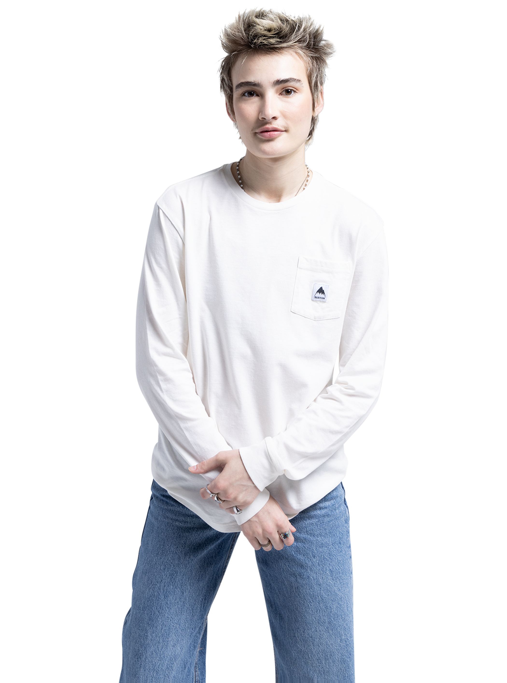 Product image of Burton Colfax Long Sleeve T-Shirt[Variant:Stout White]