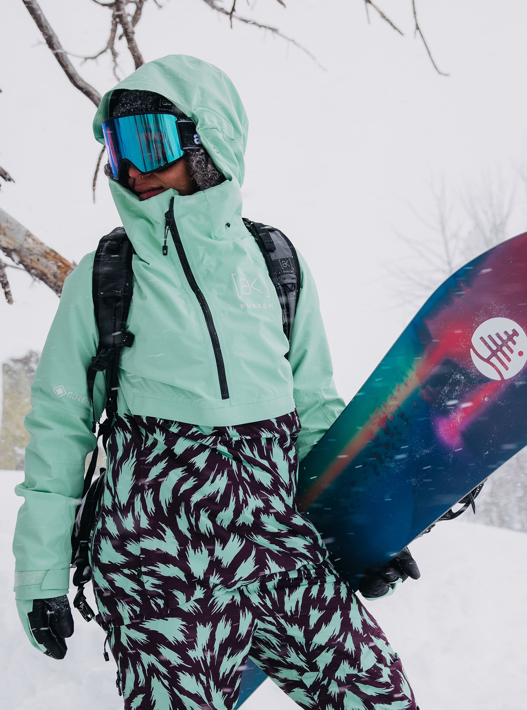 Product image of Women's Burton [ak] Kimmy GORE-TEX 2L Anorak Jacket[Variant:Powder Mint / Fur Purple Root]