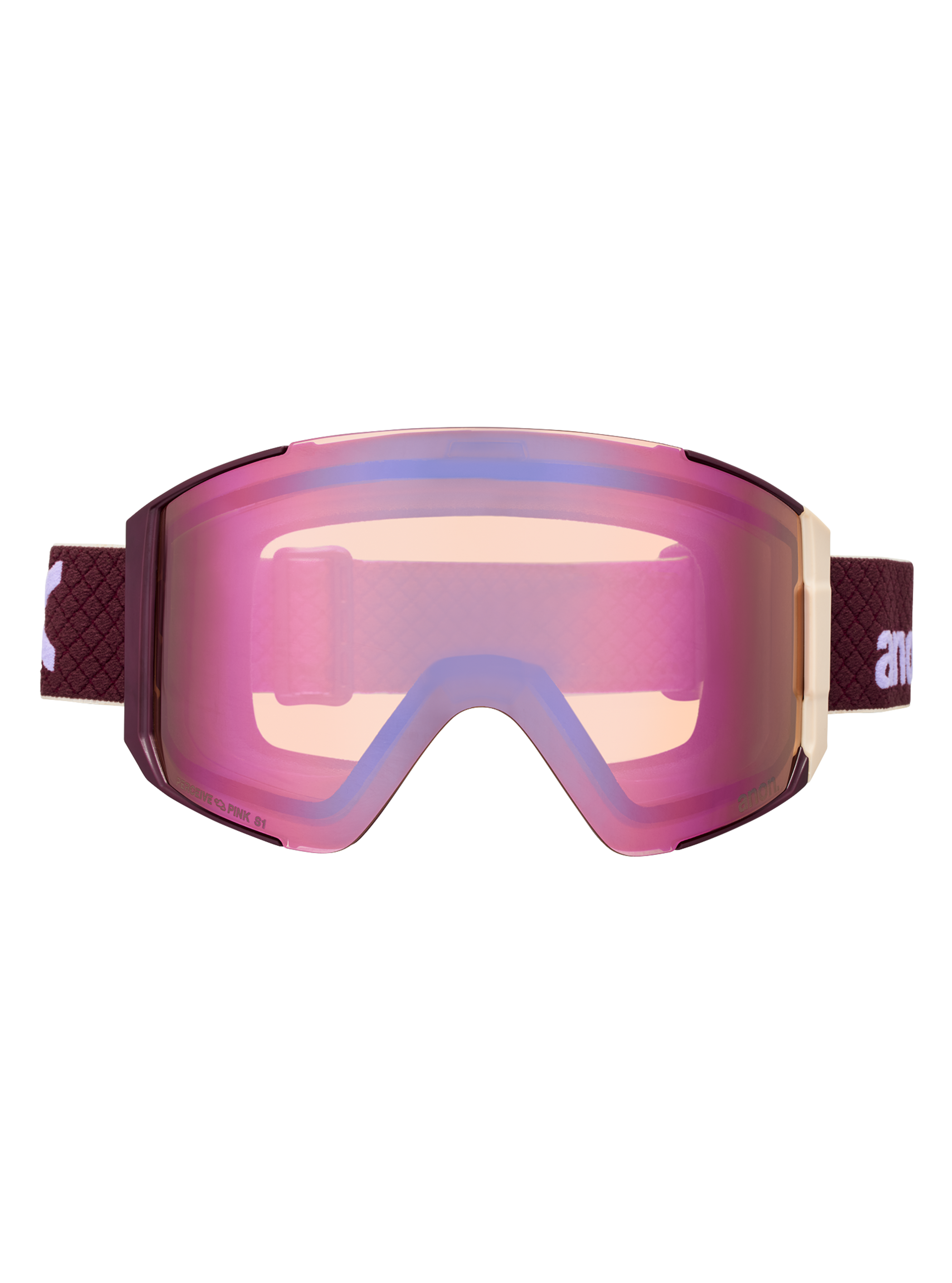 Product image of Anon Sync Goggles + Bonus Lens + MFI® Face Mask[Variant:Frame: Deep Cherry, Lens: Perceive Cloudy Pink (53% / S1), Spare Lens: Perceive Variable Blue (21% / S2)]
