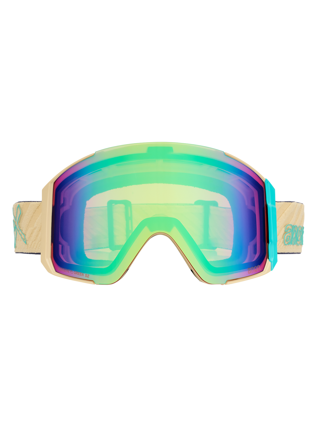Product image of Anon Sync Goggles + Bonus Lens + MFI® Face Mask[Variant:Frame: Beechwood, Lens: Perceive Variable Green (22% / S2), Spare Lens: Perceive Cloudy Pink (53% / S1)]