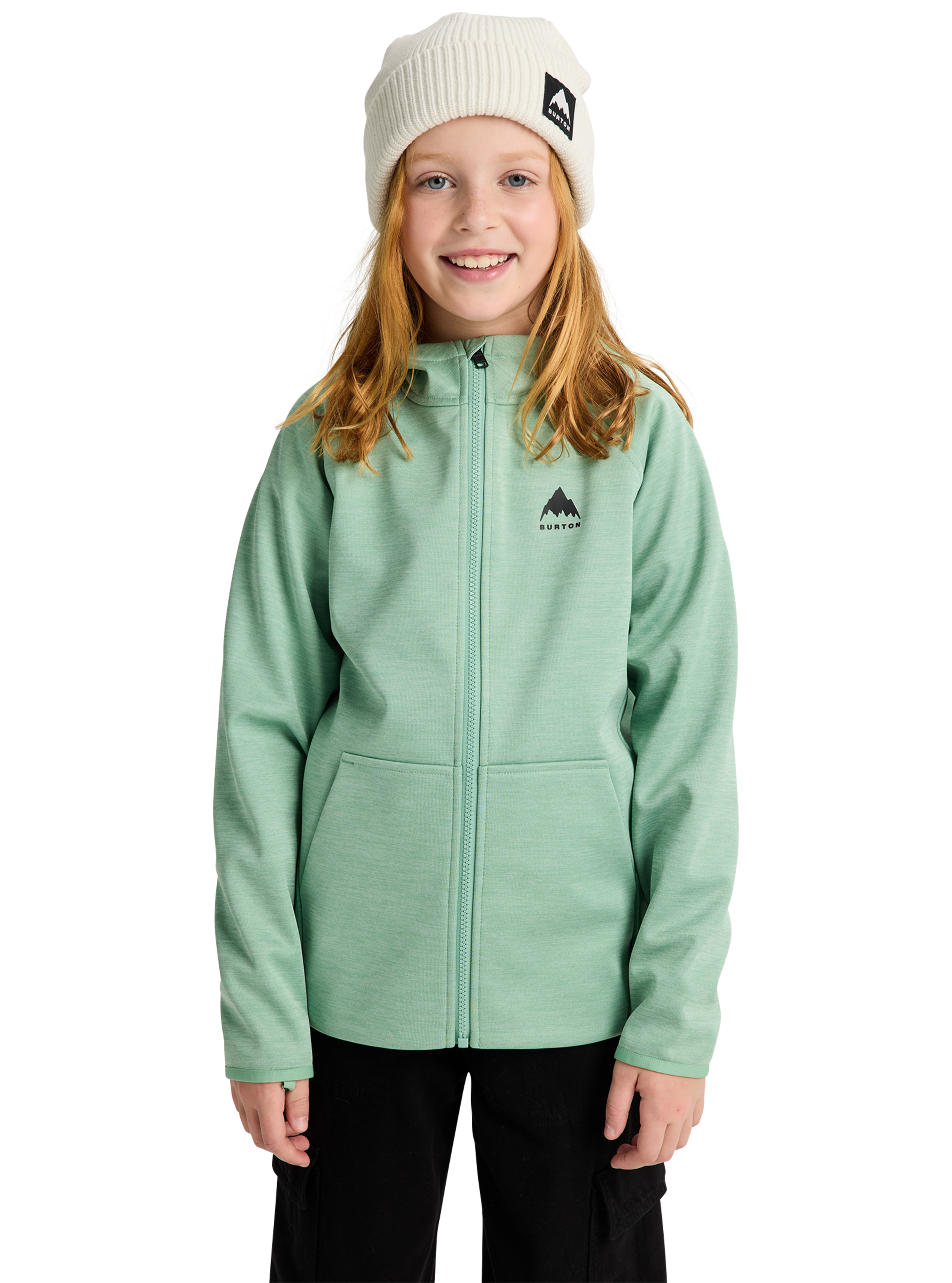 Product image of Kids' Burton Crown Weatherproof Full-Zip Fleece[Variant:Soft Sage Heather]