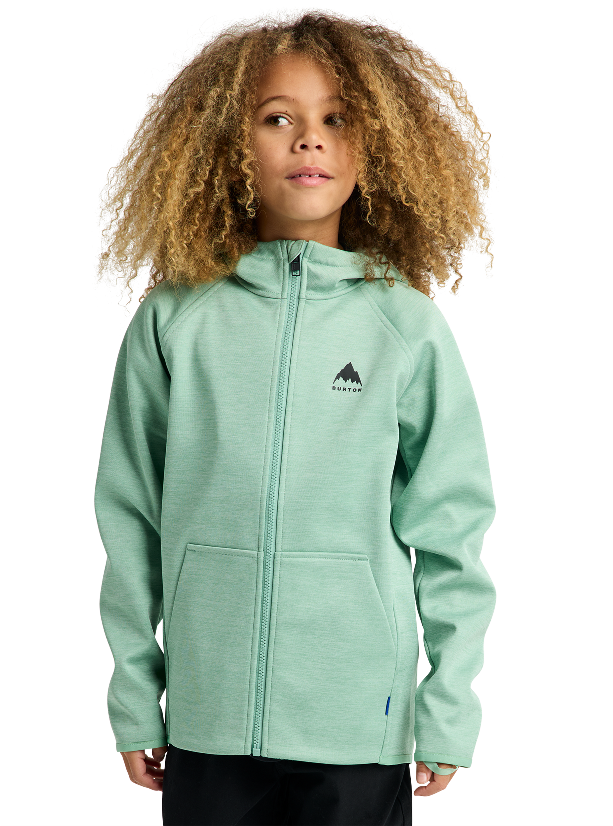 Product image of Kids' Burton Crown Weatherproof Full-Zip Fleece[Variant:Soft Sage Heather]