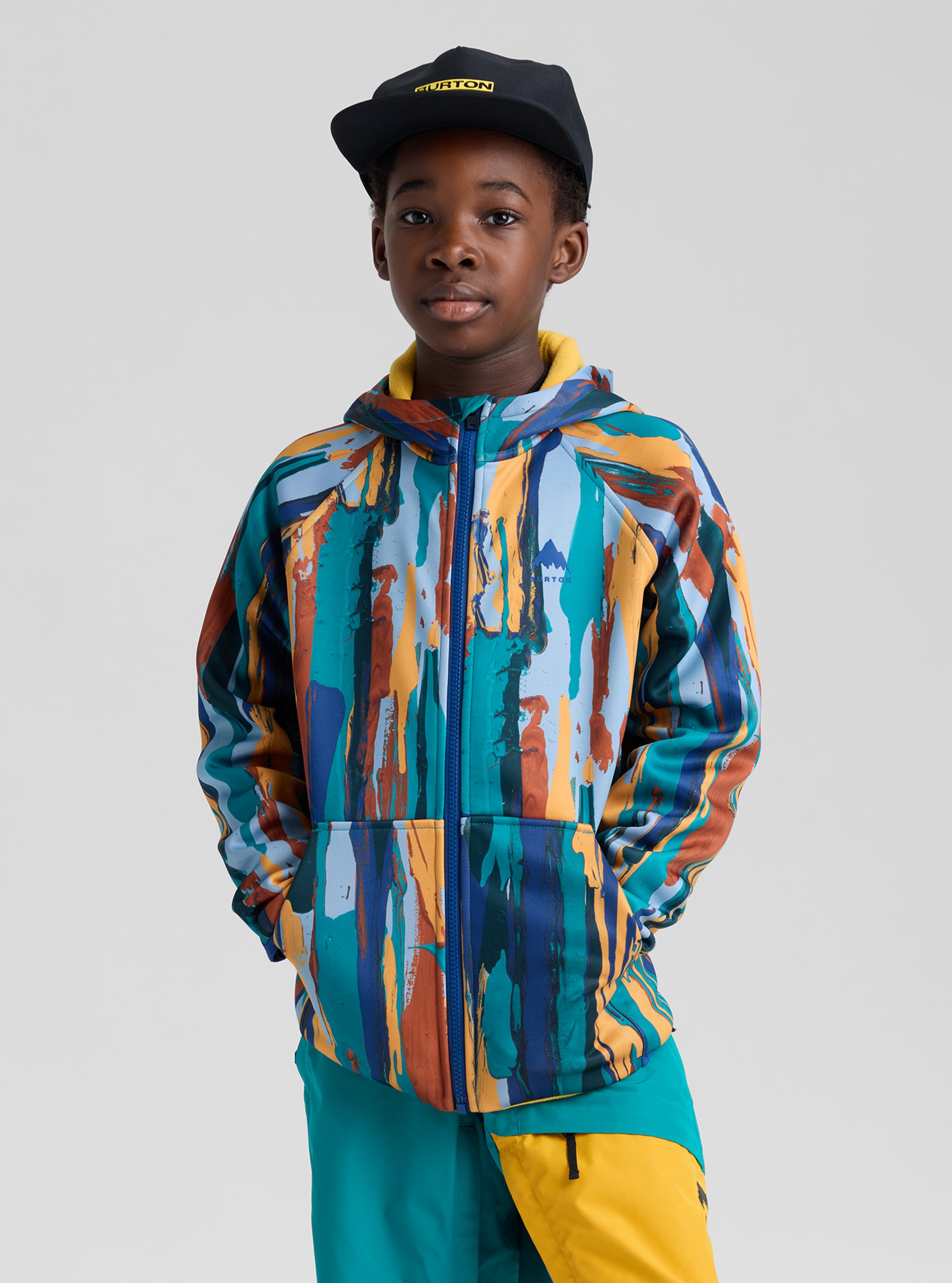 Product image of Kids' Burton Crown Weatherproof Full-Zip Fleece[Variant:Paint Stripe]