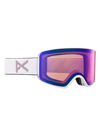Product image of Anon WM3 Low Bridge Fit Goggles + Bonus Lens + MFI® Face Mask[Variant:Frame: White, Lens: Perceive Variable Violet (34% / S2), Spare Lens: Perceive Sunny Onyx (6% / S4)]