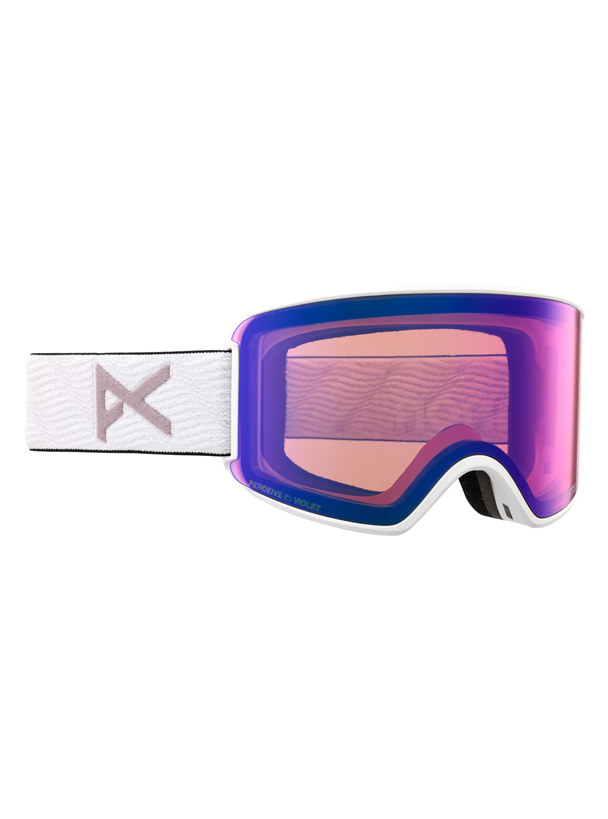 Product image of Anon WM3 Low Bridge Fit Goggles + Bonus Lens + MFI® Face Mask[Variant:Frame: White, Lens: Perceive Variable Violet (34% / S2), Spare Lens: Perceive Sunny Onyx (6% / S4)]
