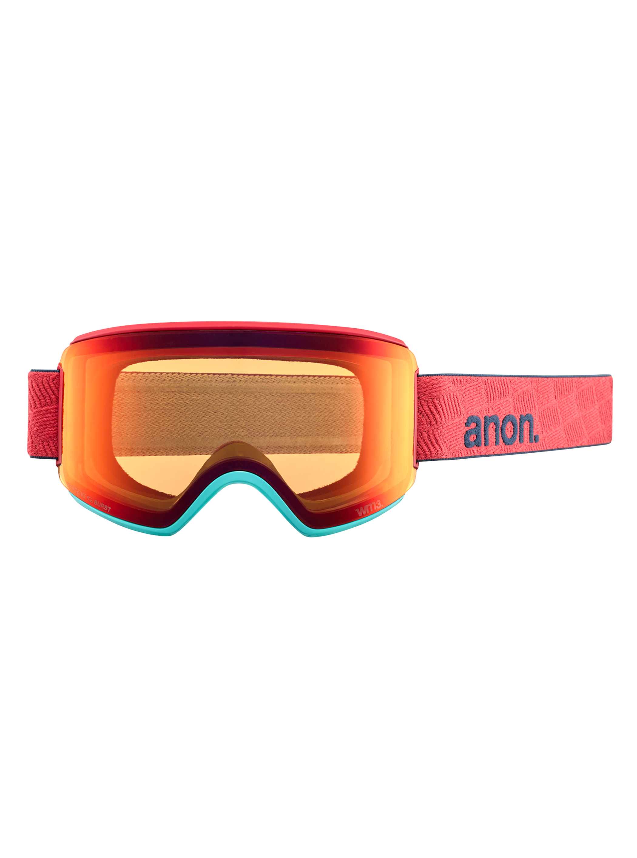 Product image of Anon WM3 Low Bridge Fit Goggles + Bonus Lens + MFI® Face Mask[Variant:Frame: Coral, Lens: Perceive Sunny Bronze (17% / S3), Spare Lens: Perceive Cloudy Burst (59% / S1)]