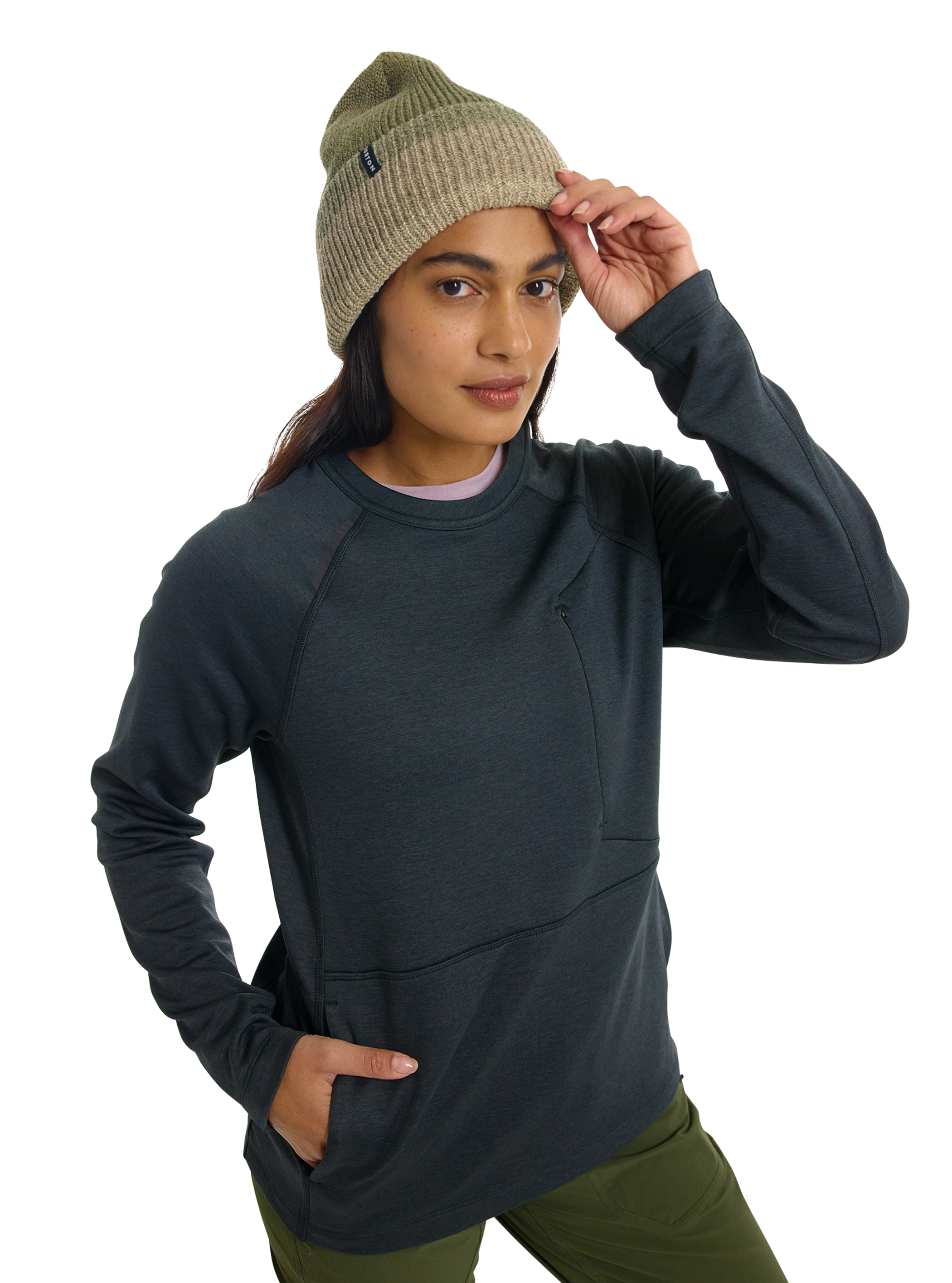 Product image of Women's Burton Multipath Grid Crewneck Fleece[Variant:True Black]