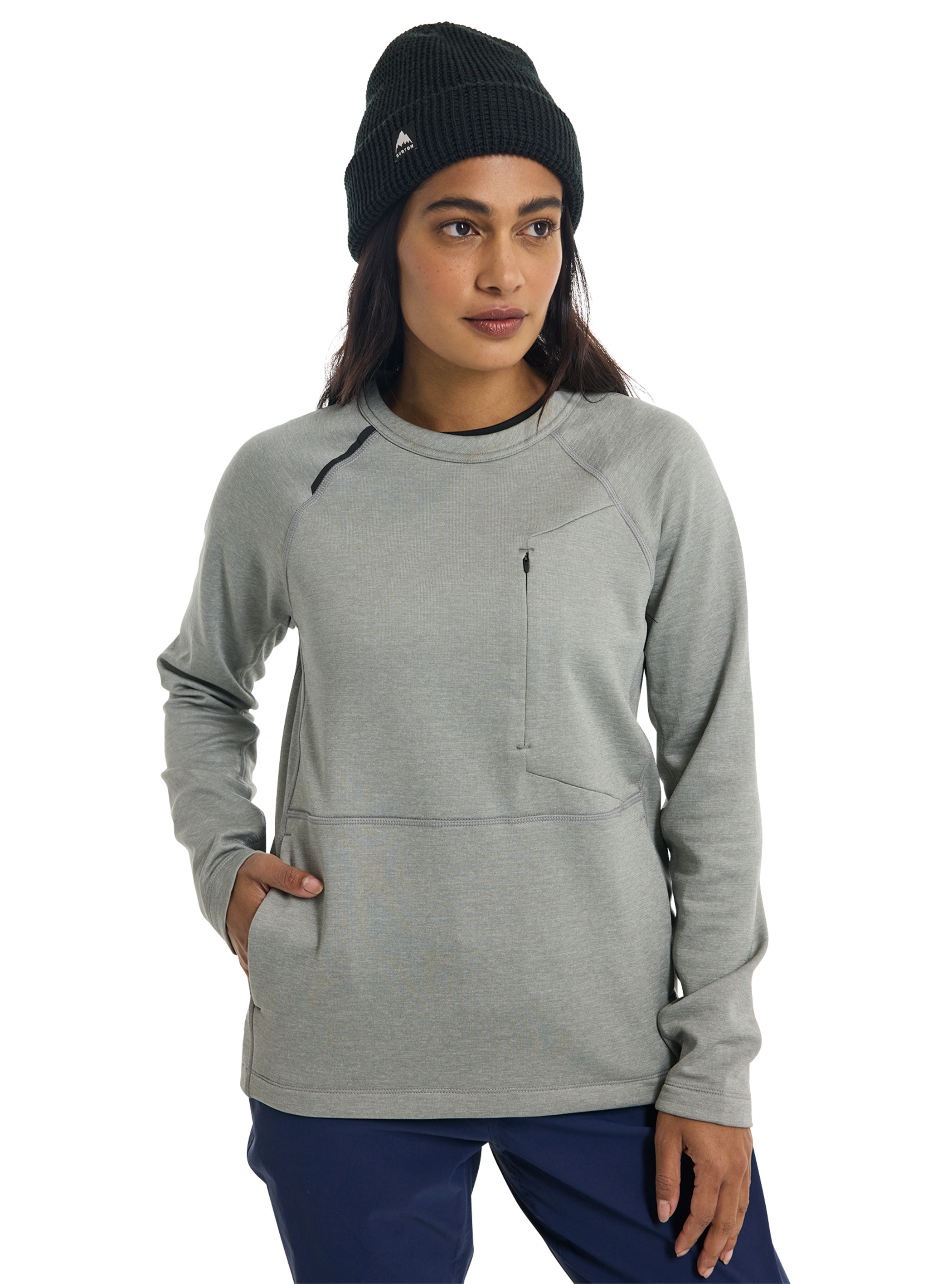 Product image of Women's Burton Multipath Grid Crewneck Fleece[Variant:Sharkskin]