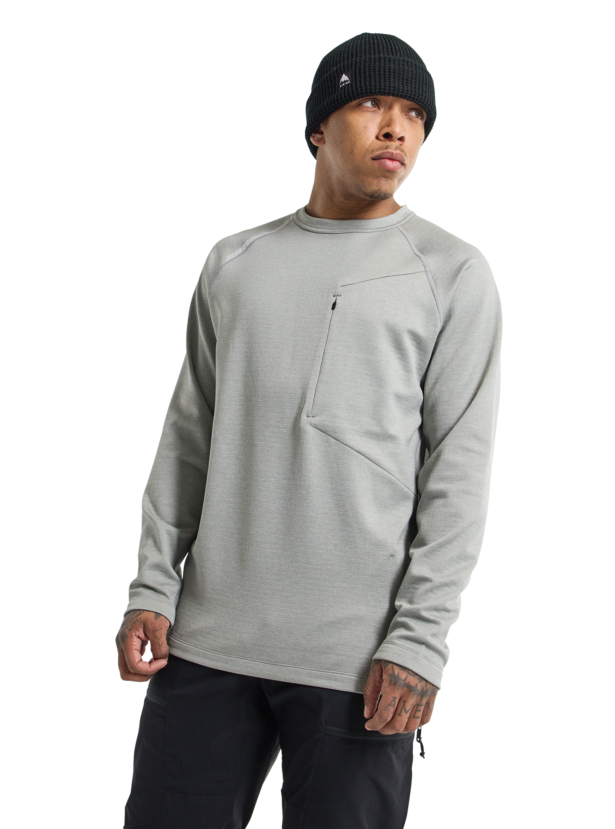 Product image of Men's Burton Multipath Grid Crewneck Fleece[Variant:Sharkskin]