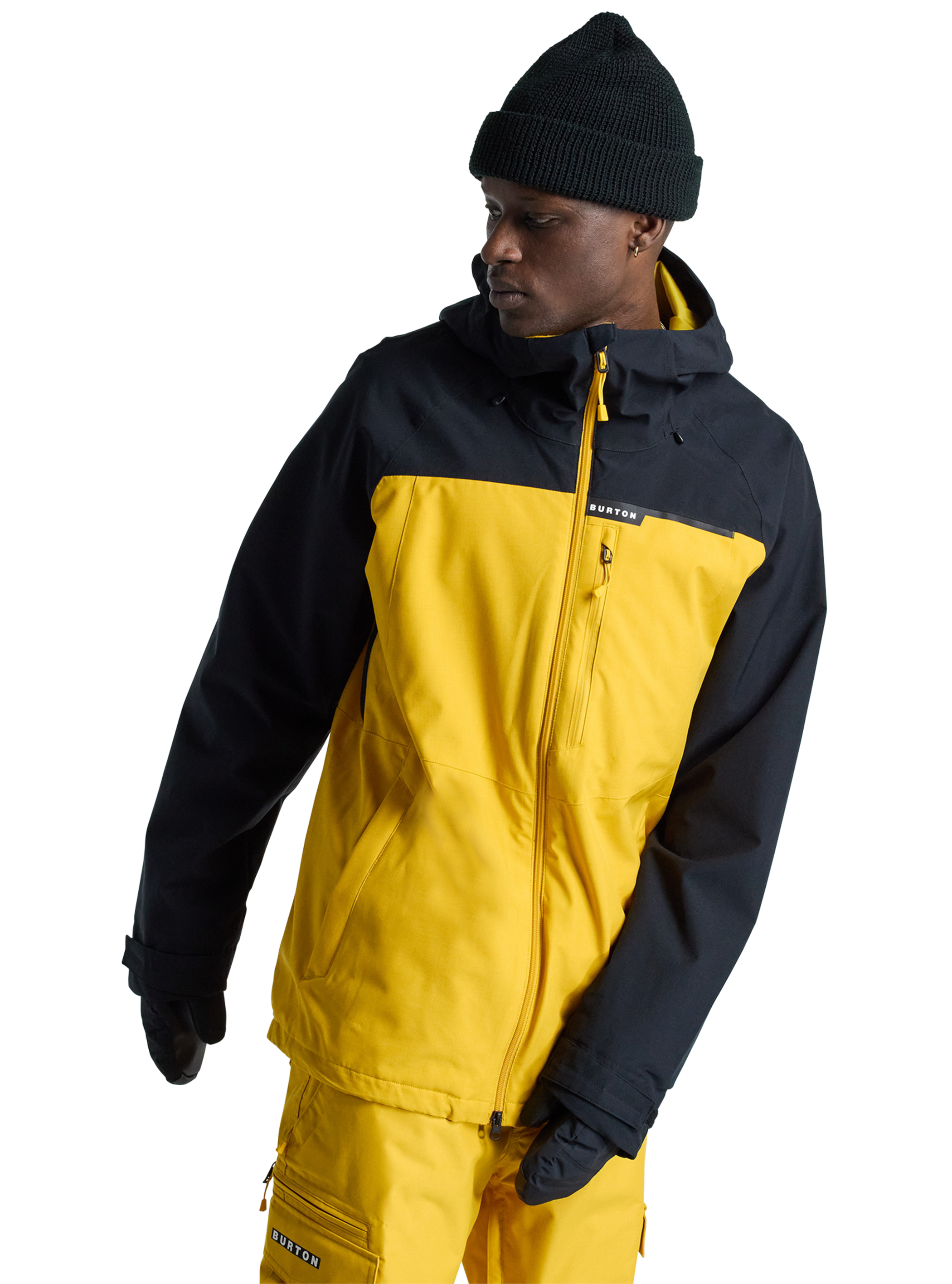 Product image of Men's Burton Lodgepole 2L Jacket[Variant:True Black / Goldenrod]