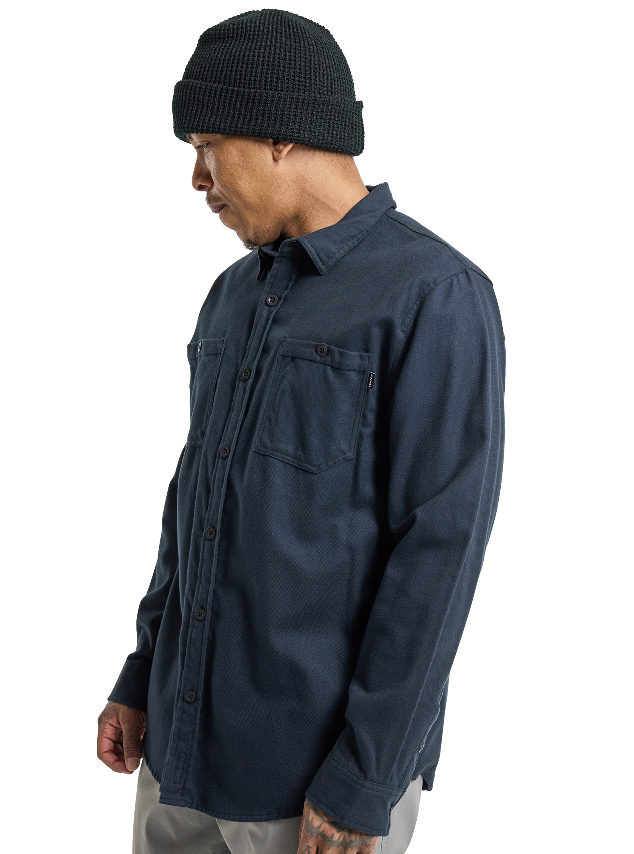 Product image of Men's Burton Favorite Long Sleeve Flannel Shirt[Variant:True Black]