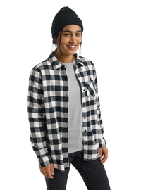Product image of Women's Burton Favorite Long Sleeve Flannel Shirt[Variant:Stout White Buffalo Plaid]