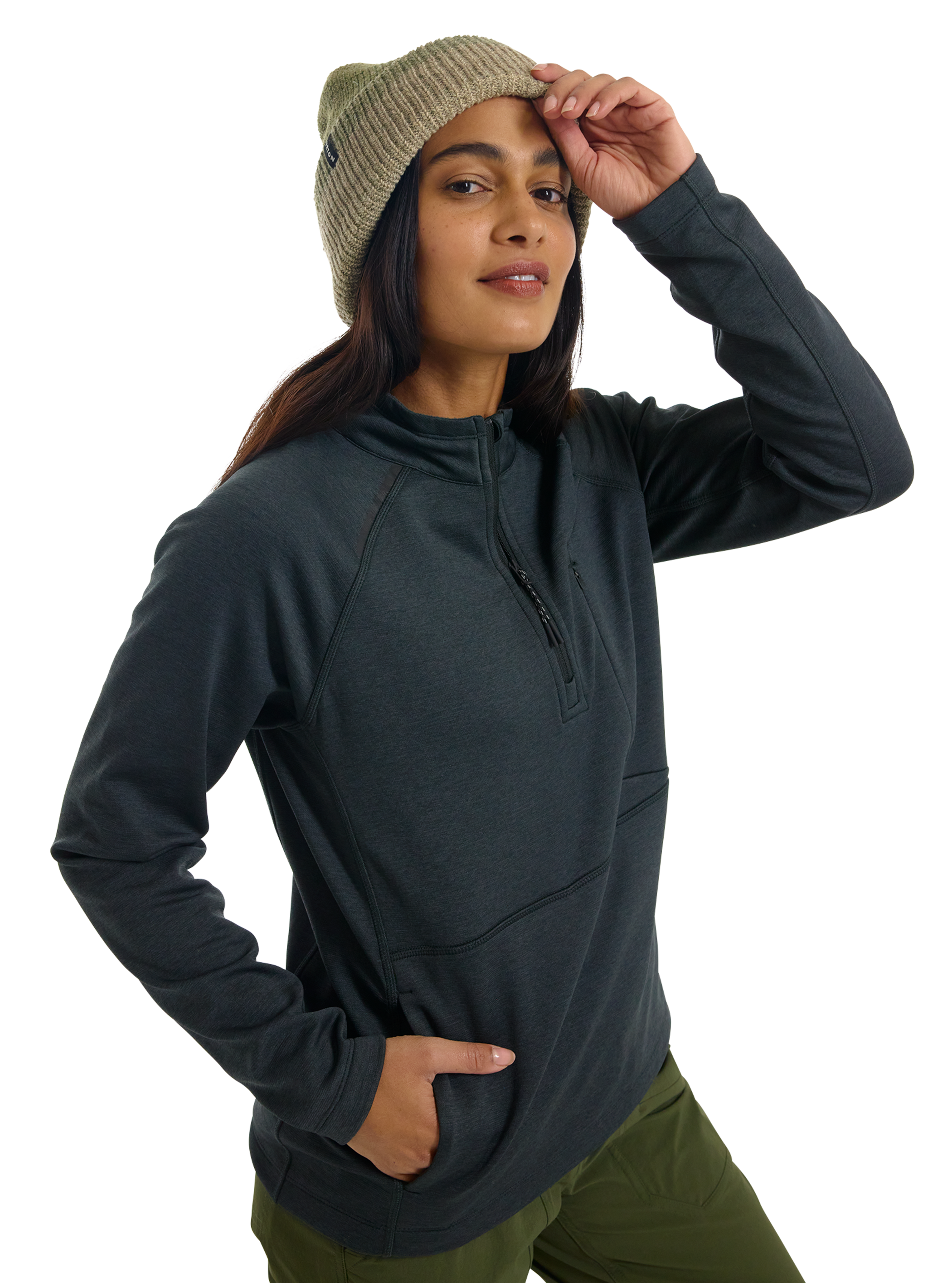 Product image of Women's Burton Multipath Grid Quarter-Zip Fleece[Variant:True Black]