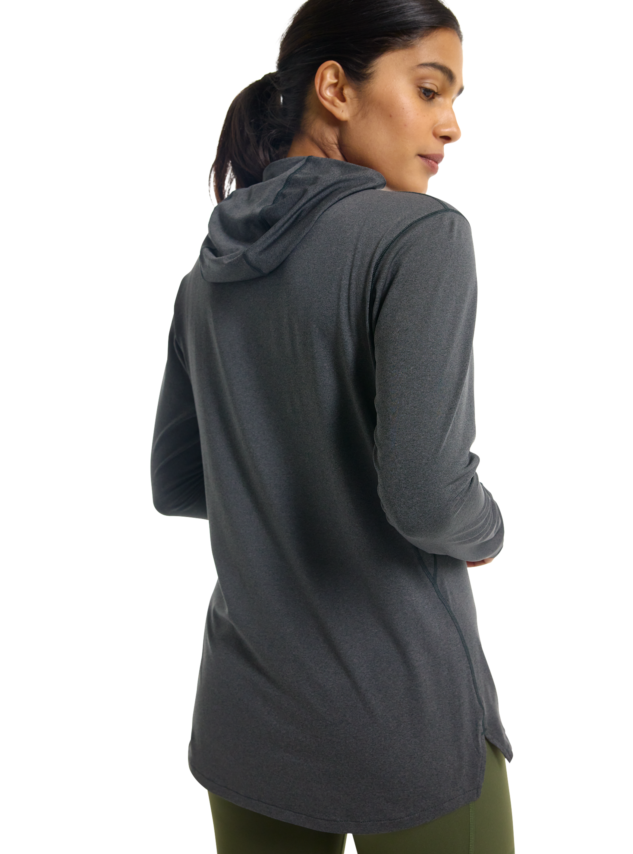 Product image of Women's Burton Multipath Essential Tech Pullover Hoodie[Variant:True Black Heather]