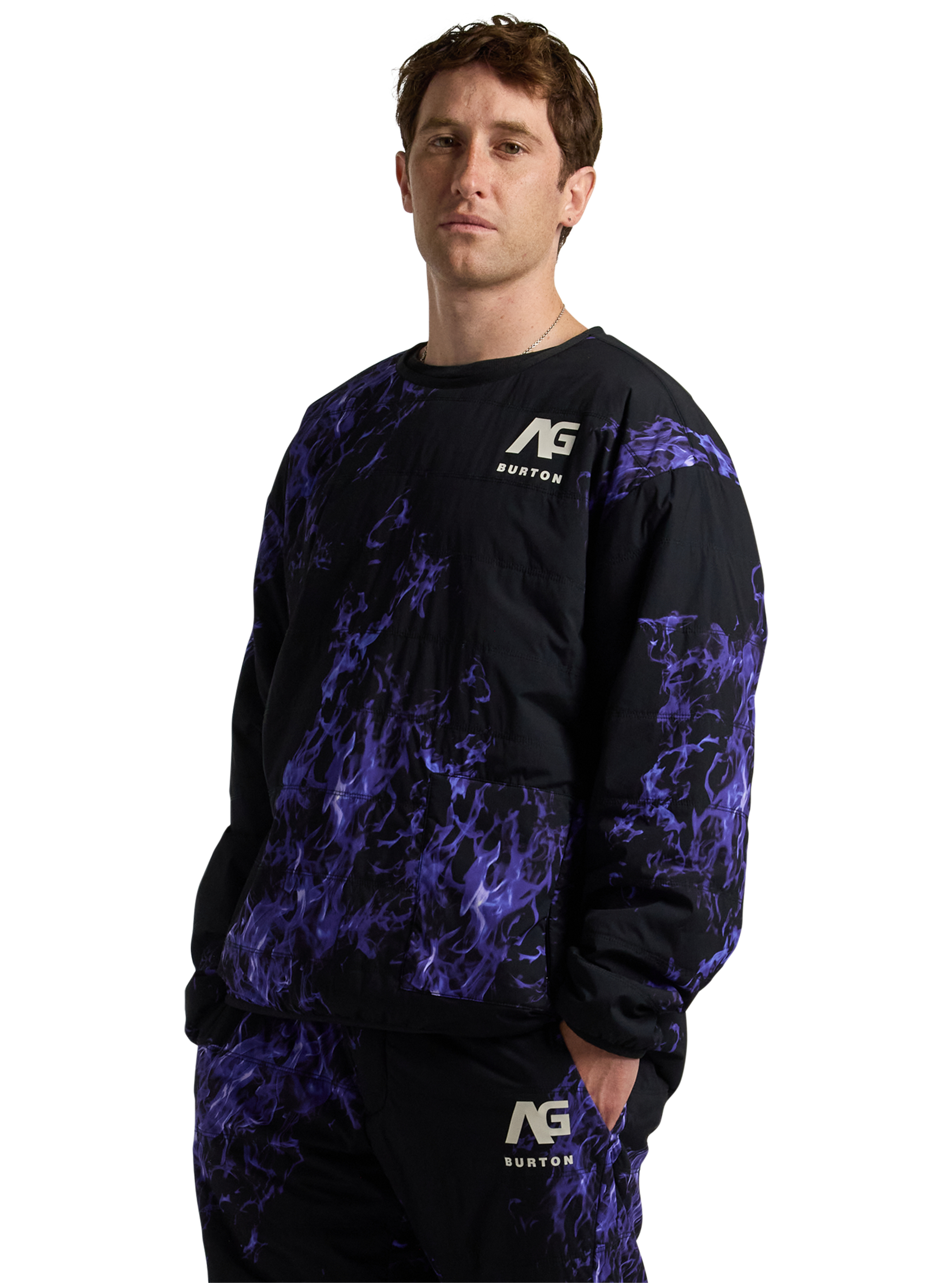 Product image of Burton AG Pinball Insulated Pullover Crewneck[Variant:Purple Flame]