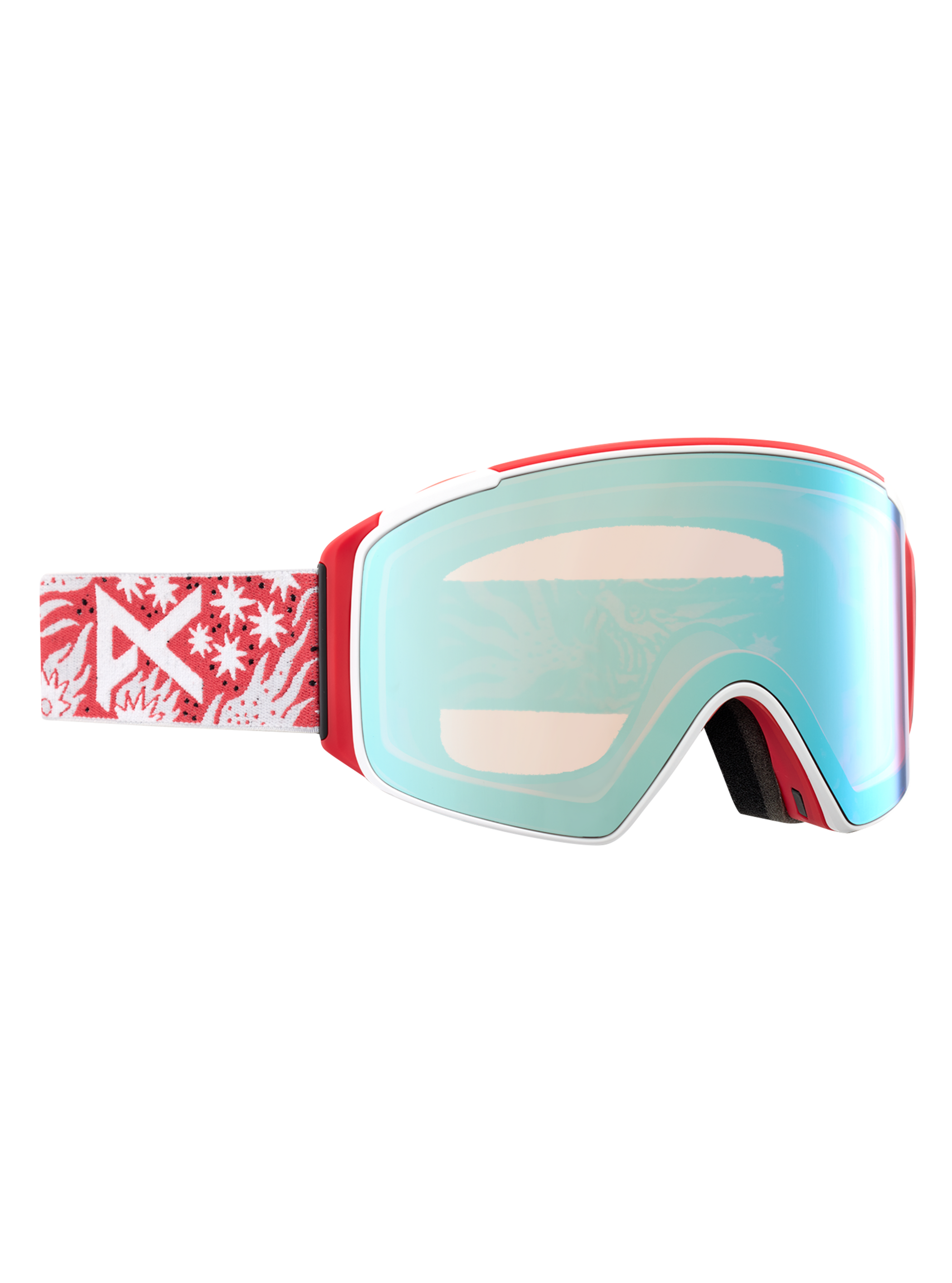 Product image of Anon M4S Low Bridge Fit Goggles (Cylindrical) + Bonus Lens + MFI® Face Mask[Variant:Frame: Joshua Noom, Lens: Perceive Variable Blue (21% / S2), Spare Lens: Perceive Cloudy Pink (53% / S1)]
