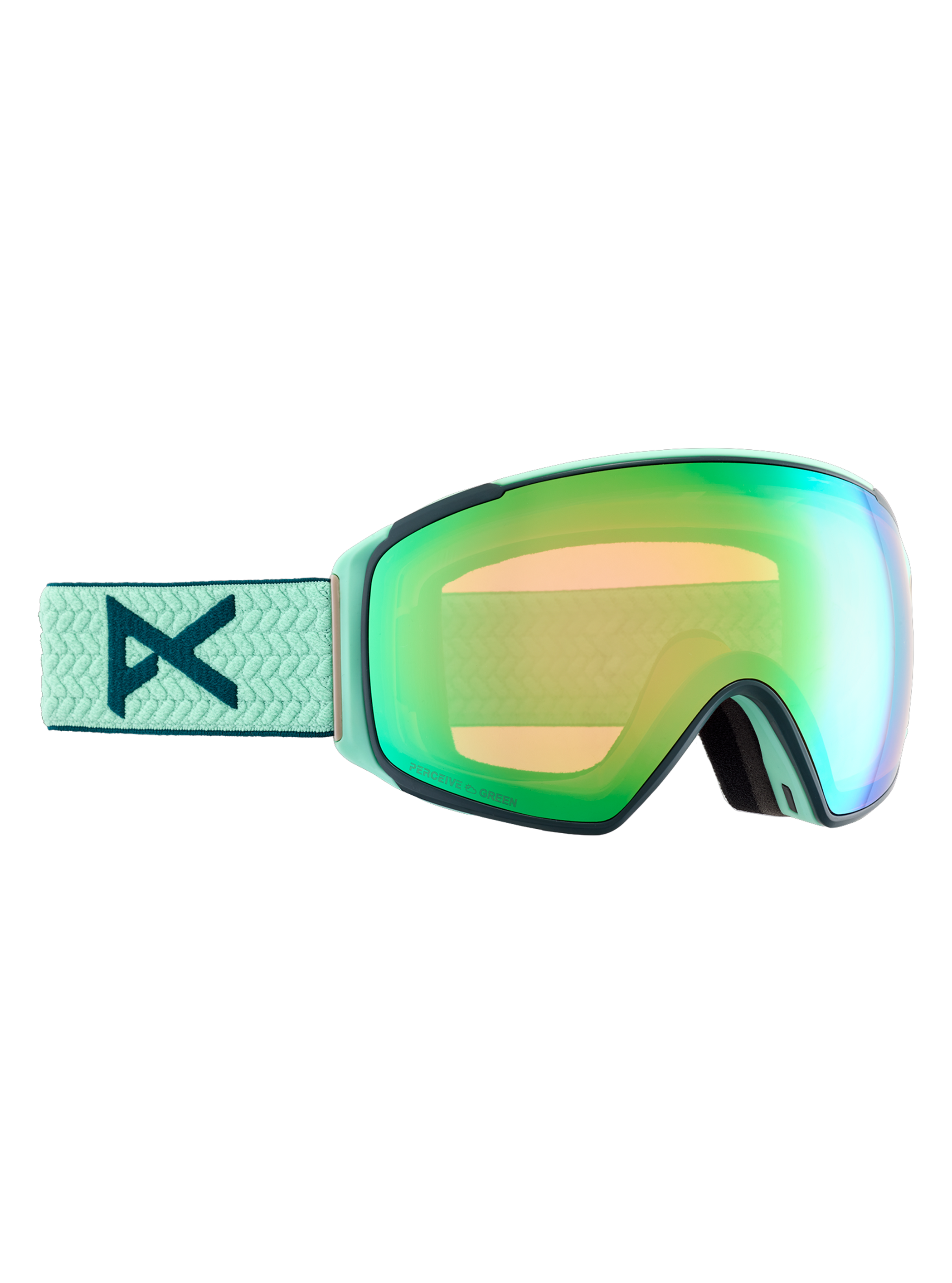 Product image of Anon M4S Low Bridge Fit Goggles (Toric) + Bonus Lens + MFI® Face Mask[Variant:Frame: Powder Mint, Lens: Perceive Variable Green (22% / S2), Spare Lens: Perceive Cloudy Pink (53% / S1)]