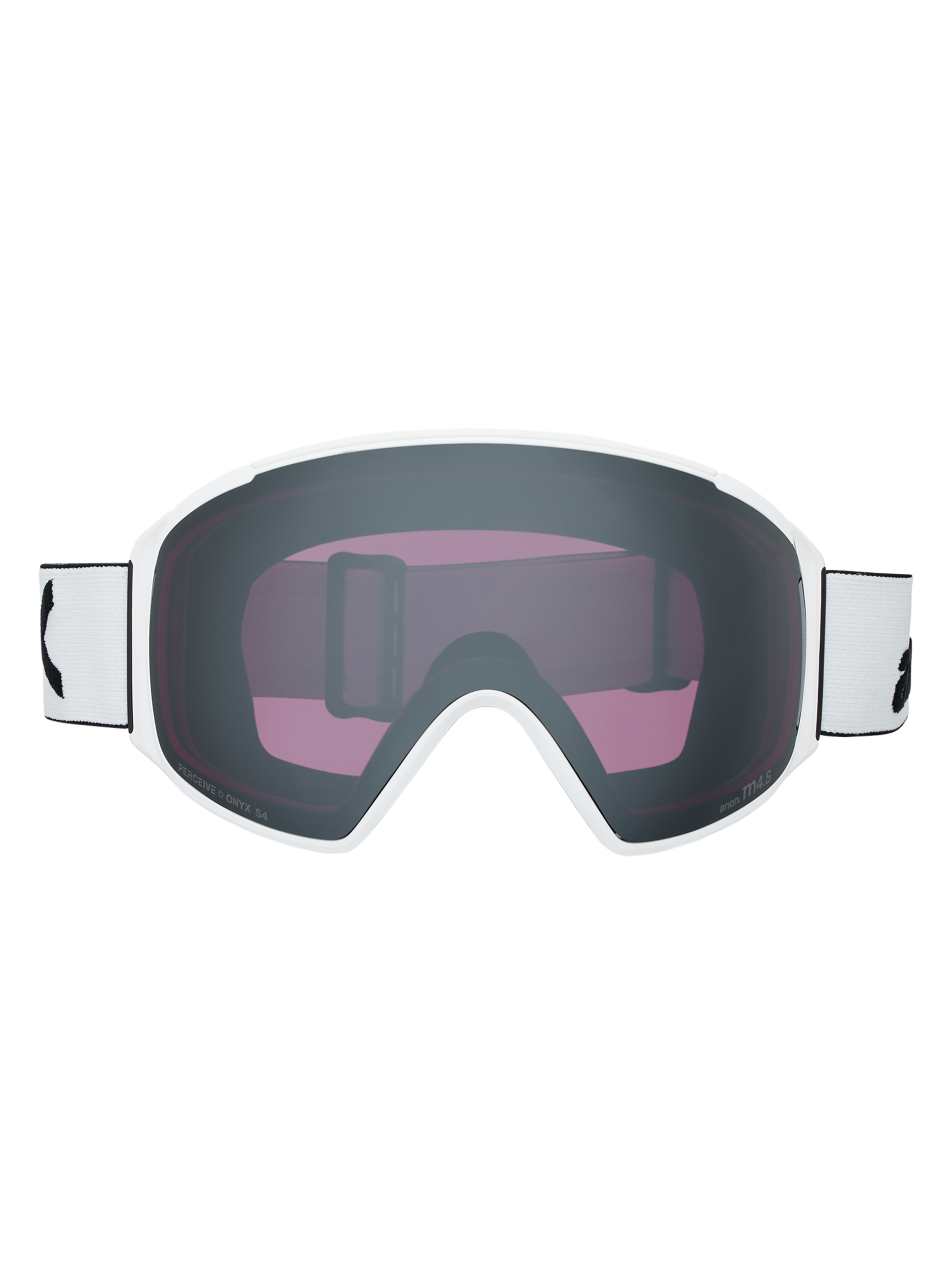 Product image of Anon M4S Goggles (Toric) + Bonus Lens + MFI® Face Mask[Variant:Frame: White, Lens: Perceive Sunny Onyx (6% / S4), Spare Lens: Perceive Variable Violet (34% / S2)]