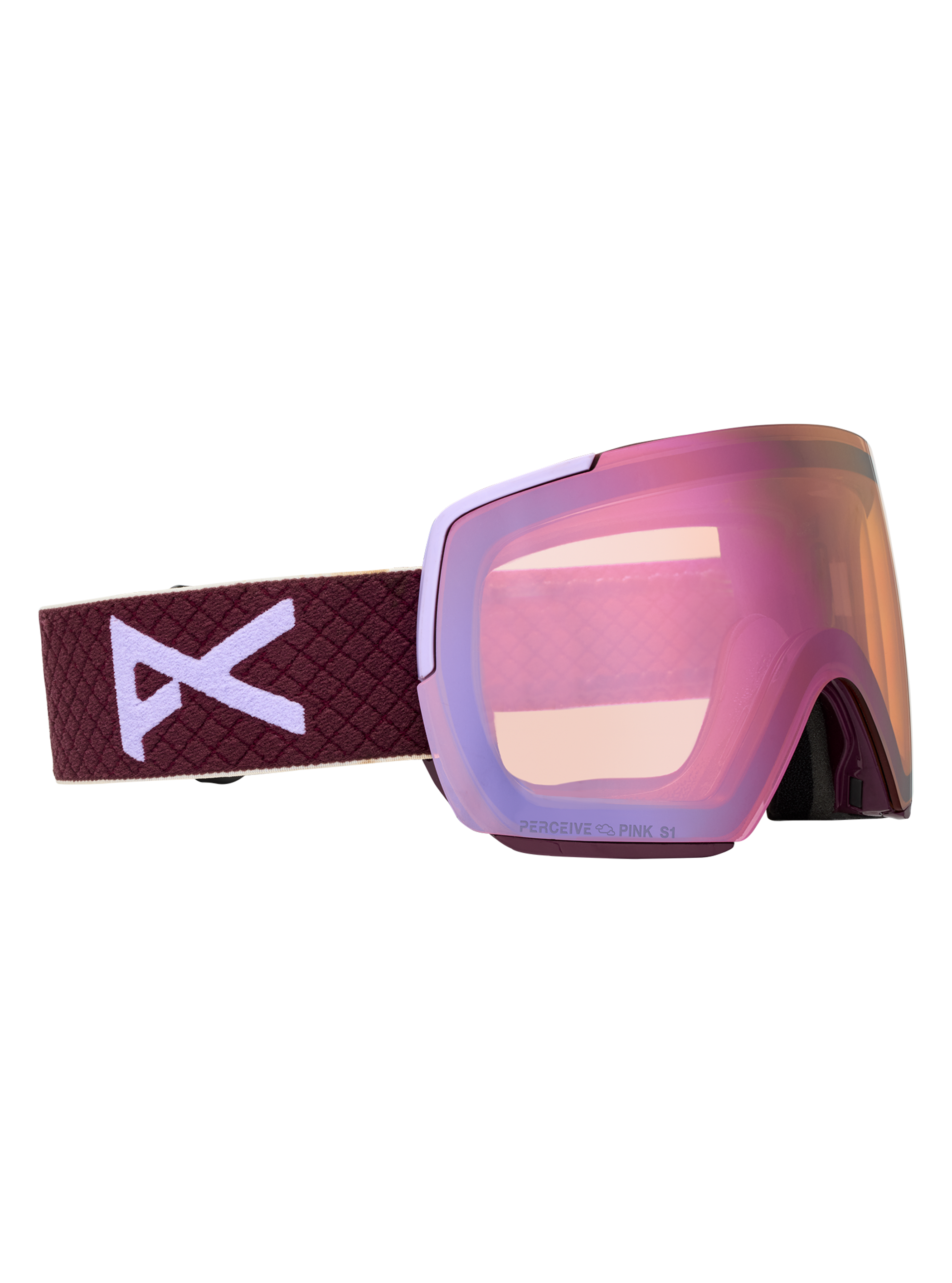 Product image of Anon M5S Goggles + Bonus Lens + MFI® Face Mask[Variant:Frame: Deep Cherry, Lens: Perceive Cloudy Pink (53% / S1), Spare Lens: Perceive Variable Blue (21% / S2)]