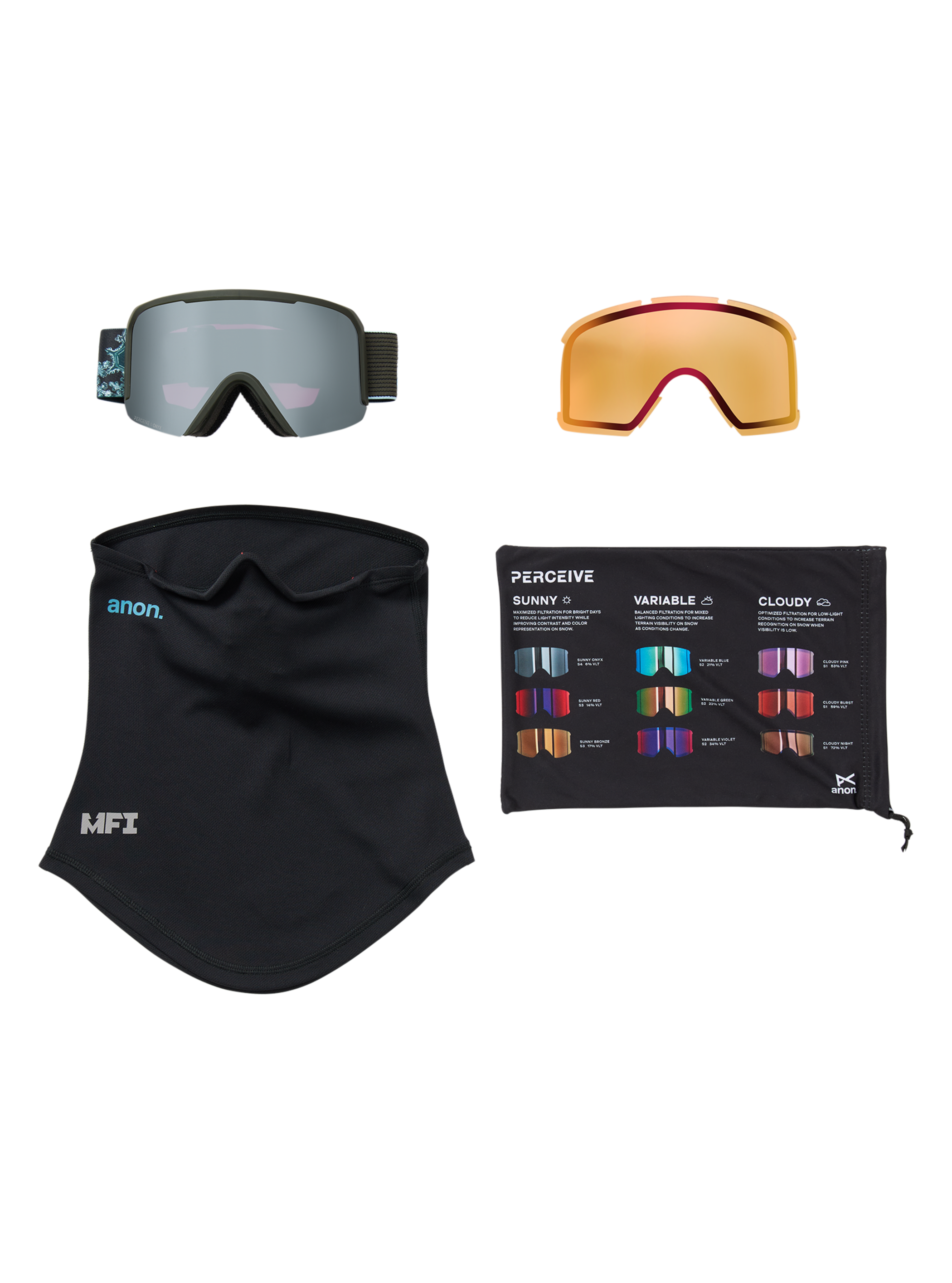 Anon Nesa Goggles + Bonus Lens + MFI® Face Mask