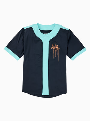 Product image of Burton MINE77 Short Sleeve Base Layer Top[Variant:True Black / Robin Egg Blue]