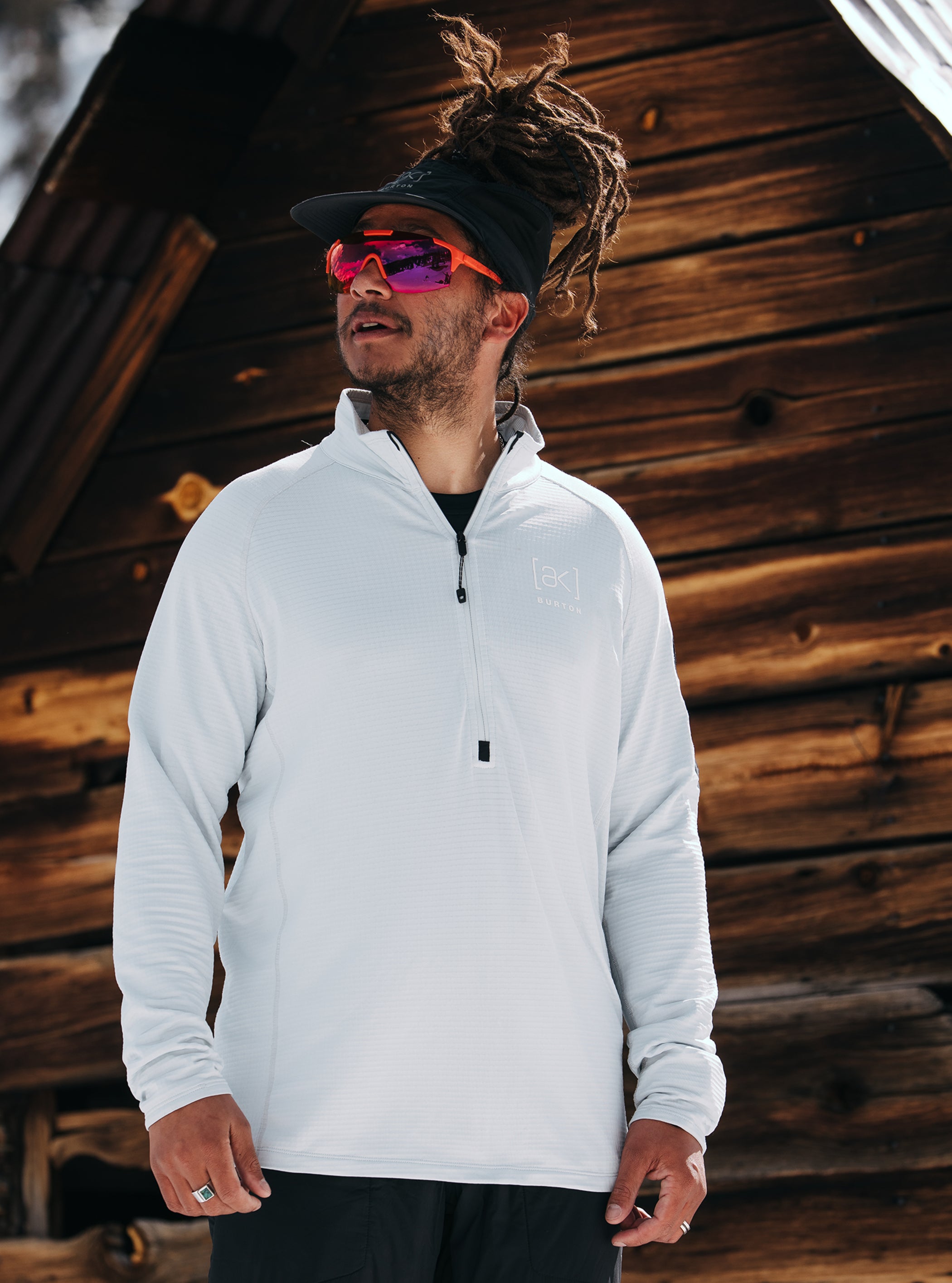 Product image of Men's Burton [ak] Helium Grid Half-Zip Fleece[Variant:Gray Cloud]