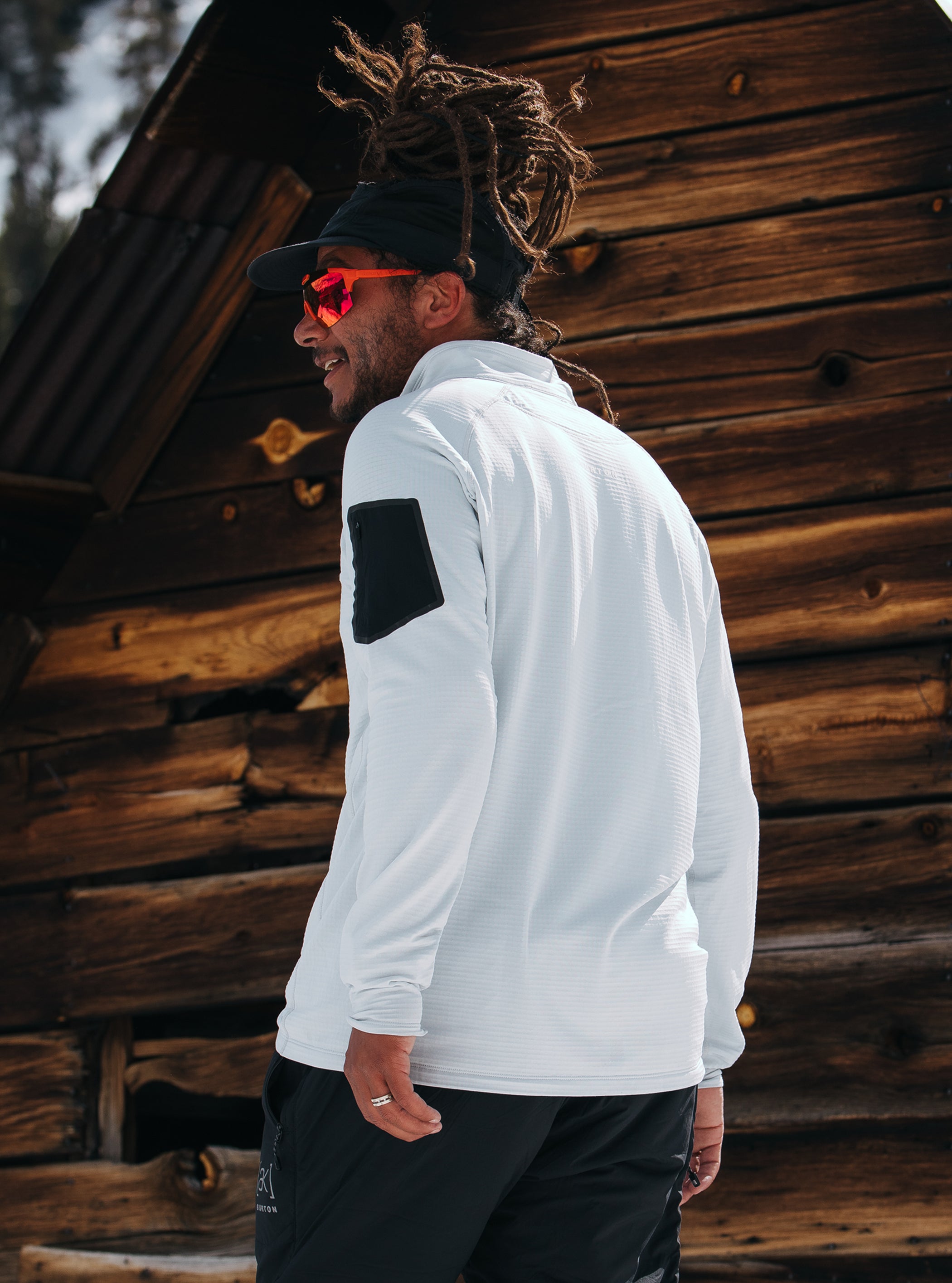 Product image of Men's Burton [ak] Helium Grid Half-Zip Fleece[Variant:Gray Cloud]