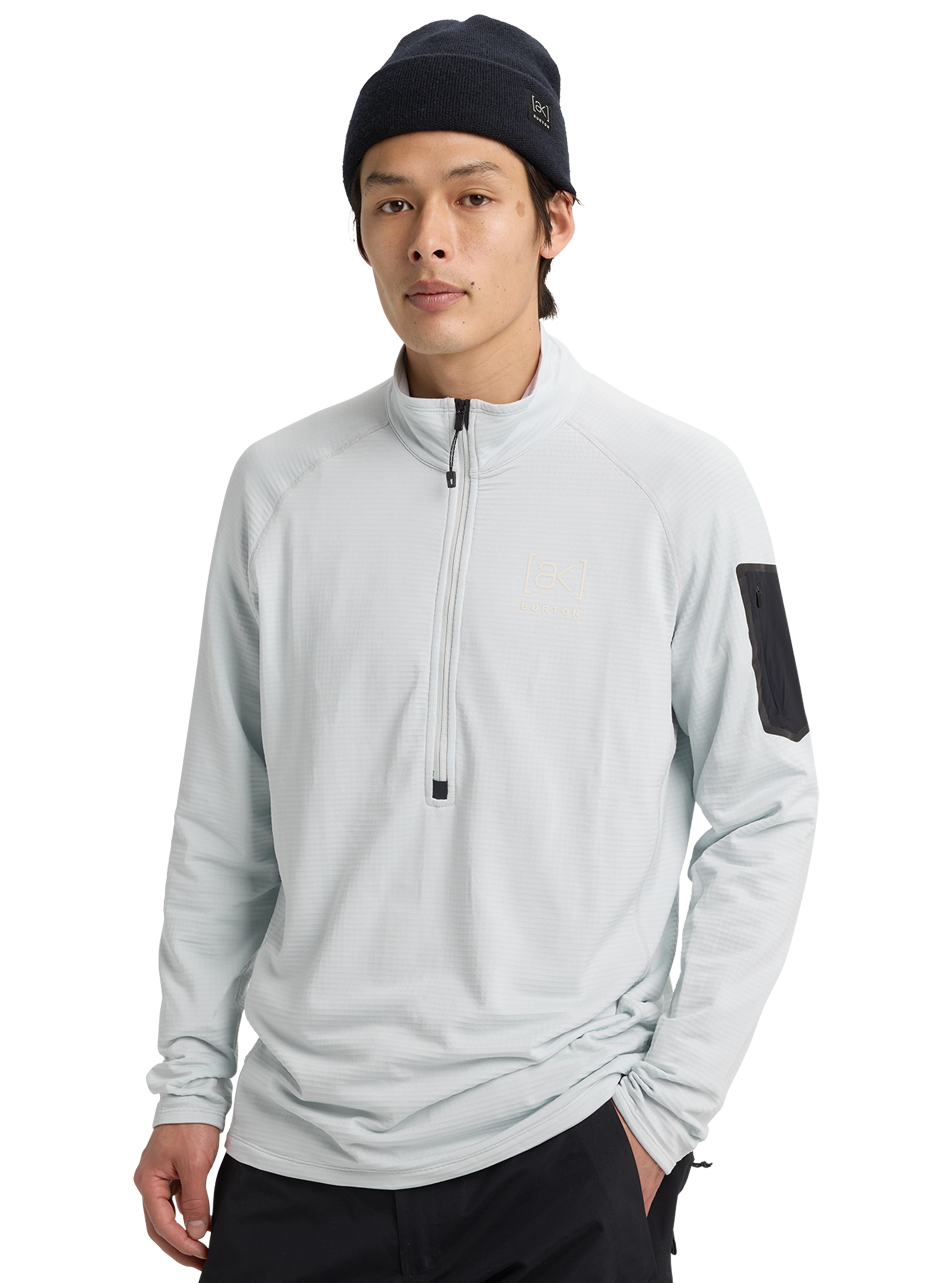 Product image of Men's Burton [ak] Helium Grid Half-Zip Fleece[Variant:Gray Cloud]